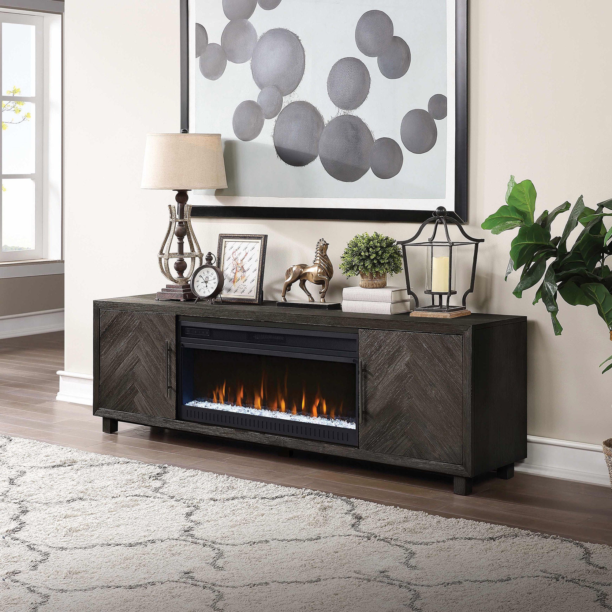 Parker 80” TV Console with Electric Fireplace