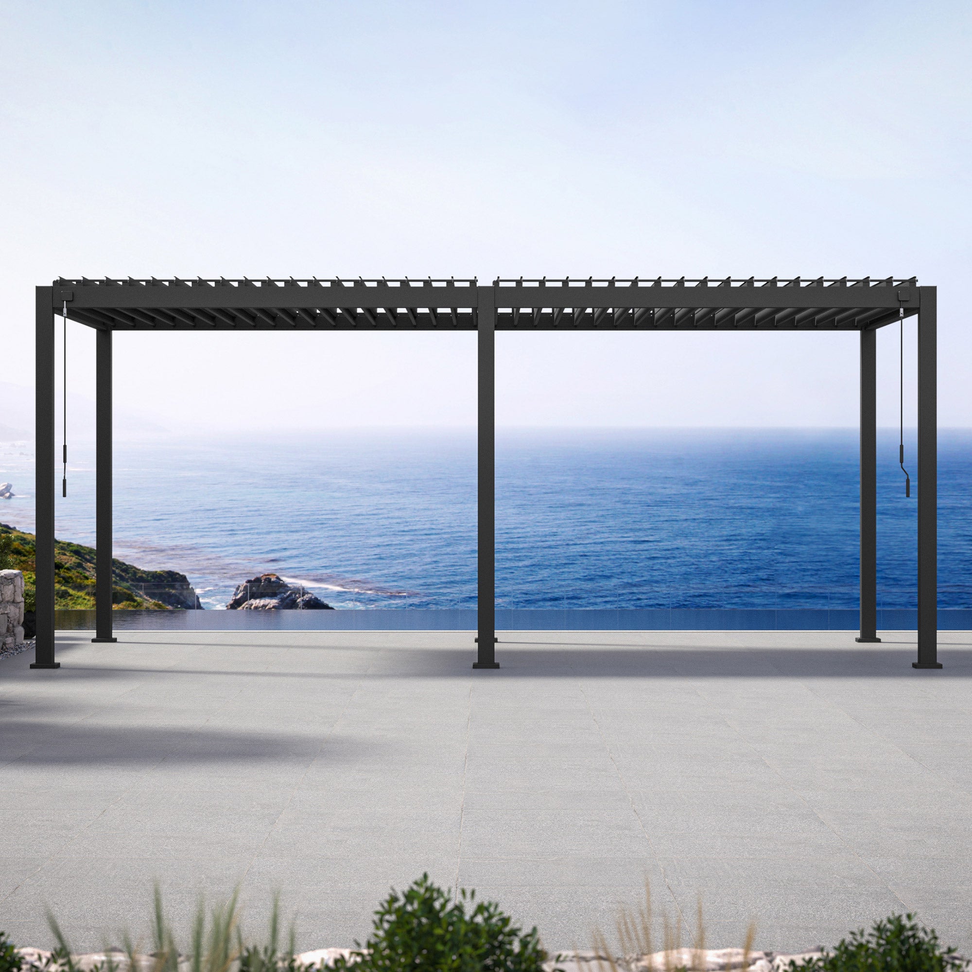 Mirador Adjustable Louvered Aluminum Pergola, 10' X 20'