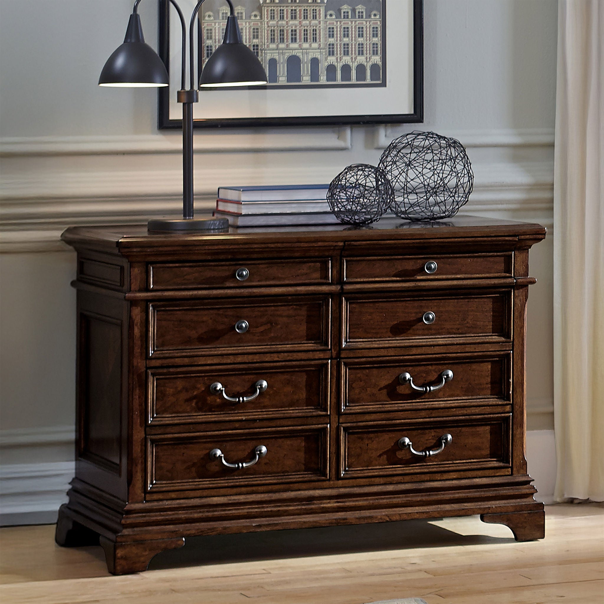 Lewis 66" Desk with Return & Lateral File