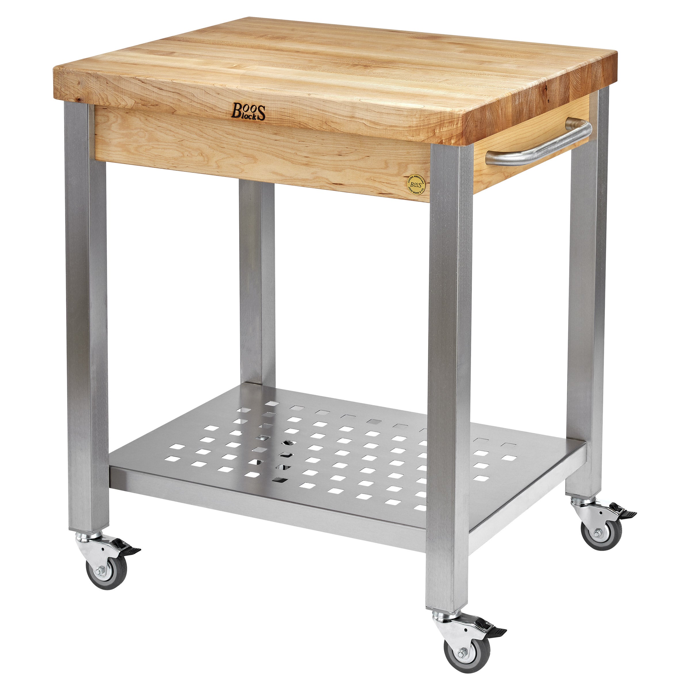 John Boos Cucina Technica 2.25" Maple Edge Grain Butcher Block Cart
