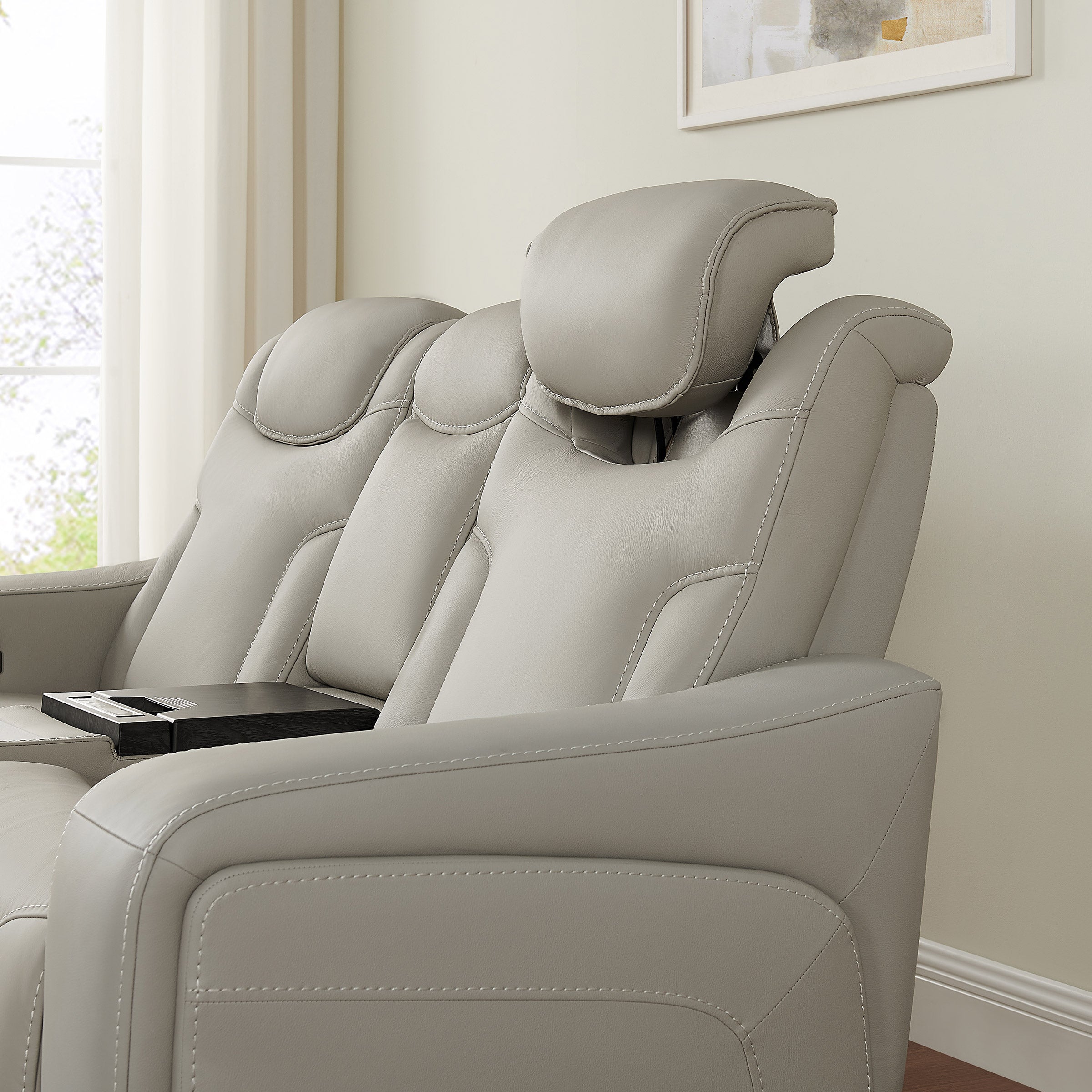 Alton Leather Power Reclining Sofa with Power Headrests and Cooling Unit