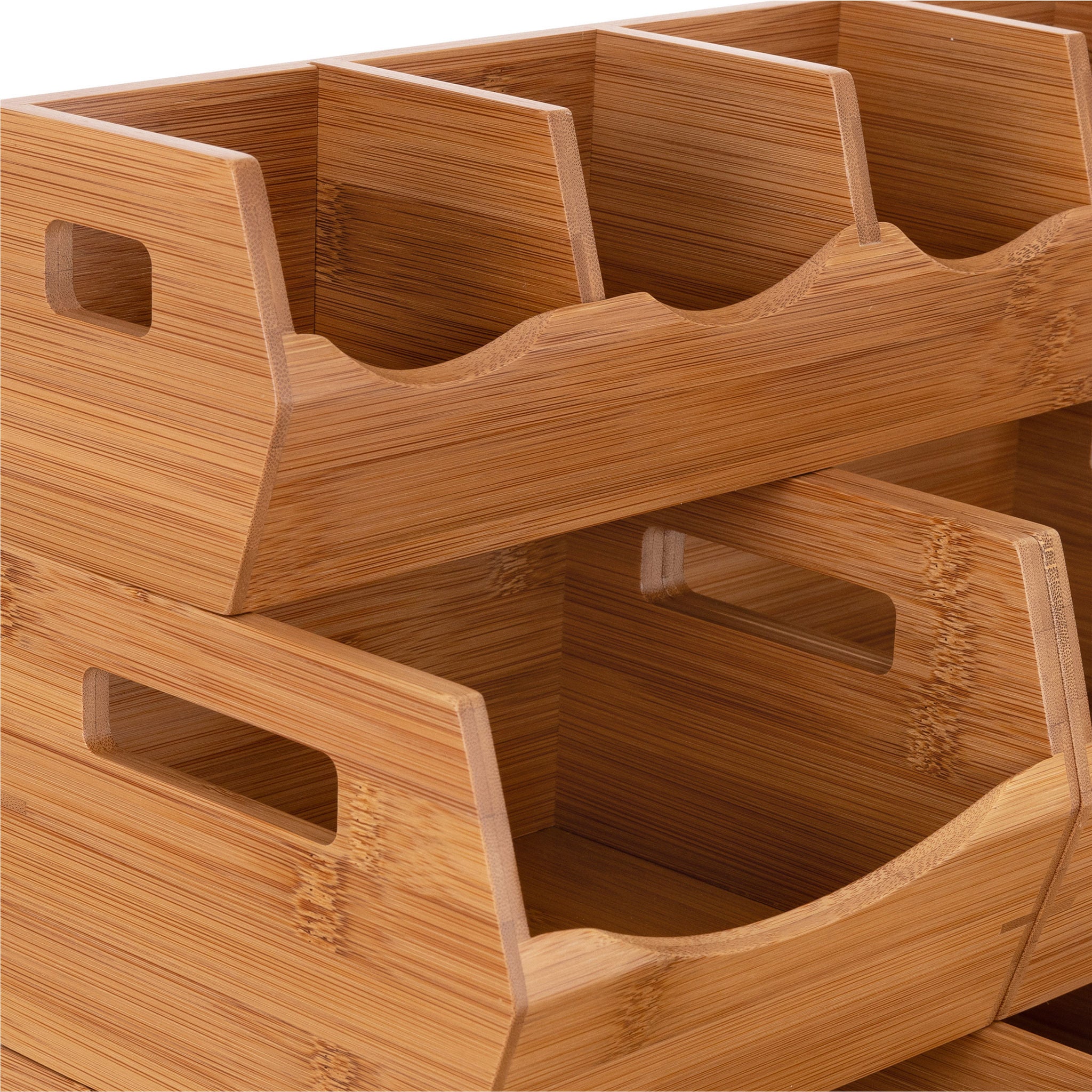 Seville Bamboo Stackable Bin Organizer, 4-piece