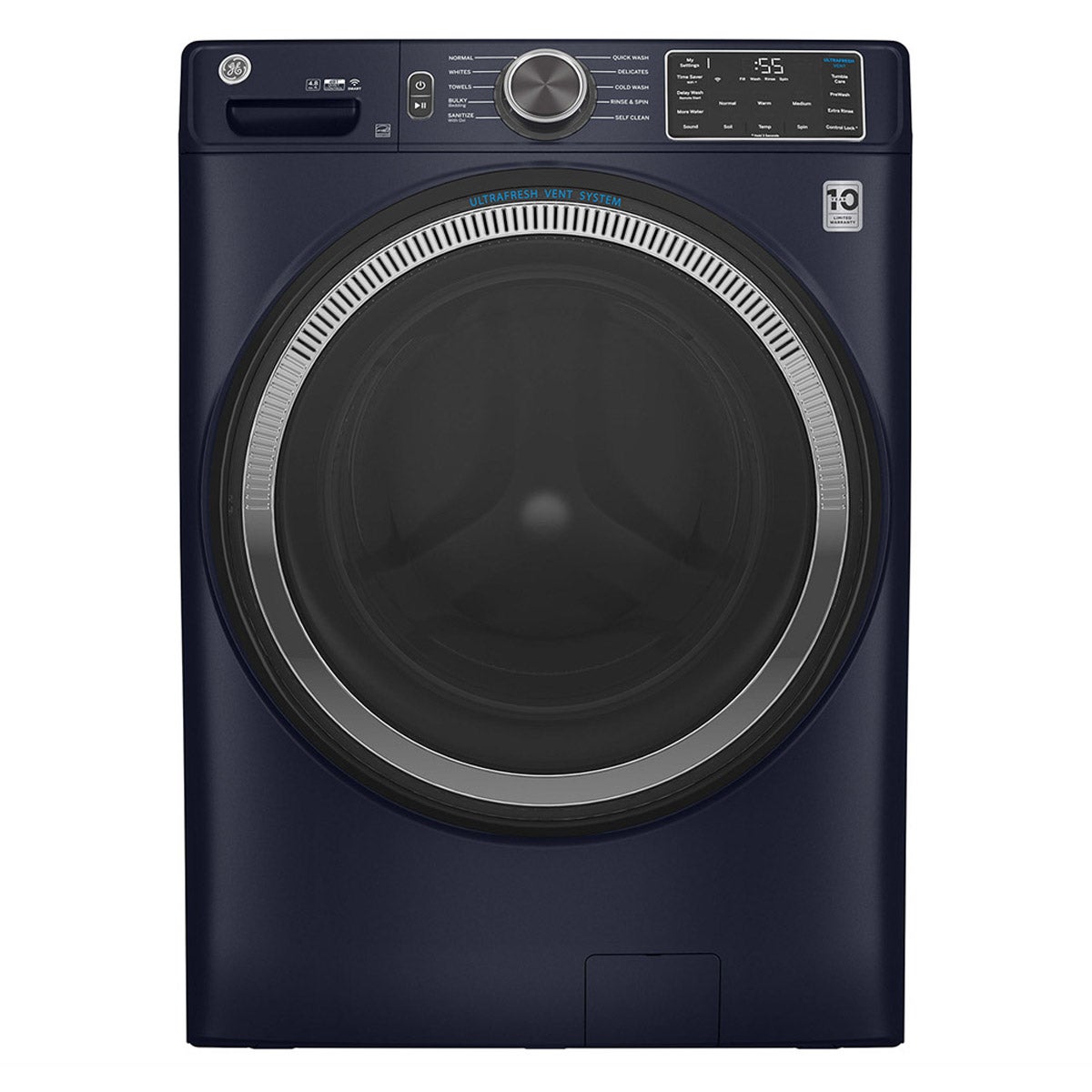 GE 4.8 cu. ft. Smart Front Load Washer with UltraFresh Vent System, Reversible Door, WiFi