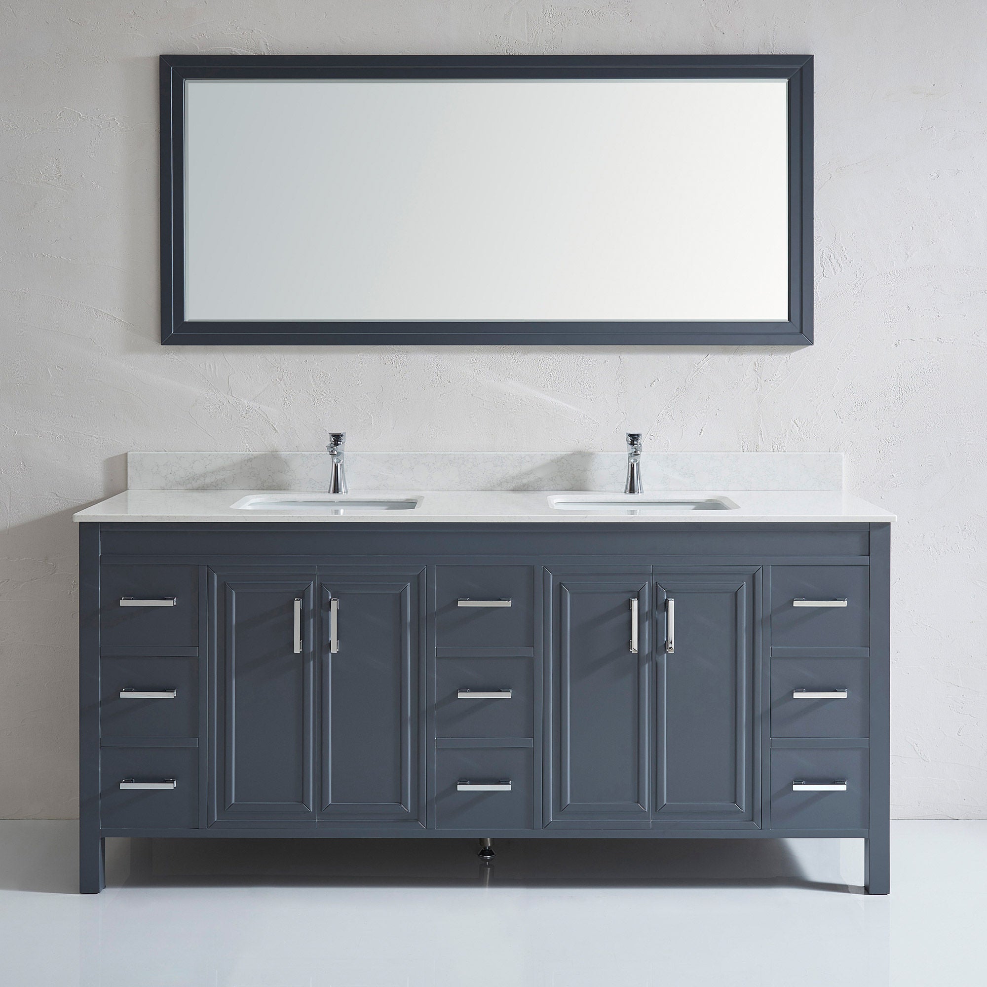 Corniche 75” Pepper Gray Double Sink Vanity By Studio Bathe
