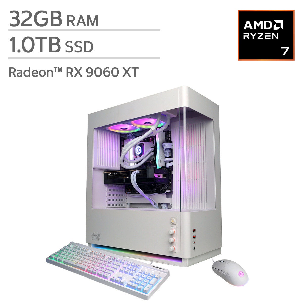 CyberPowerPC Gamer Supreme Gaming Desktop - AMD Ryzen 7 9700X - Radeon RX 9060 XT 16GB - Windows 11