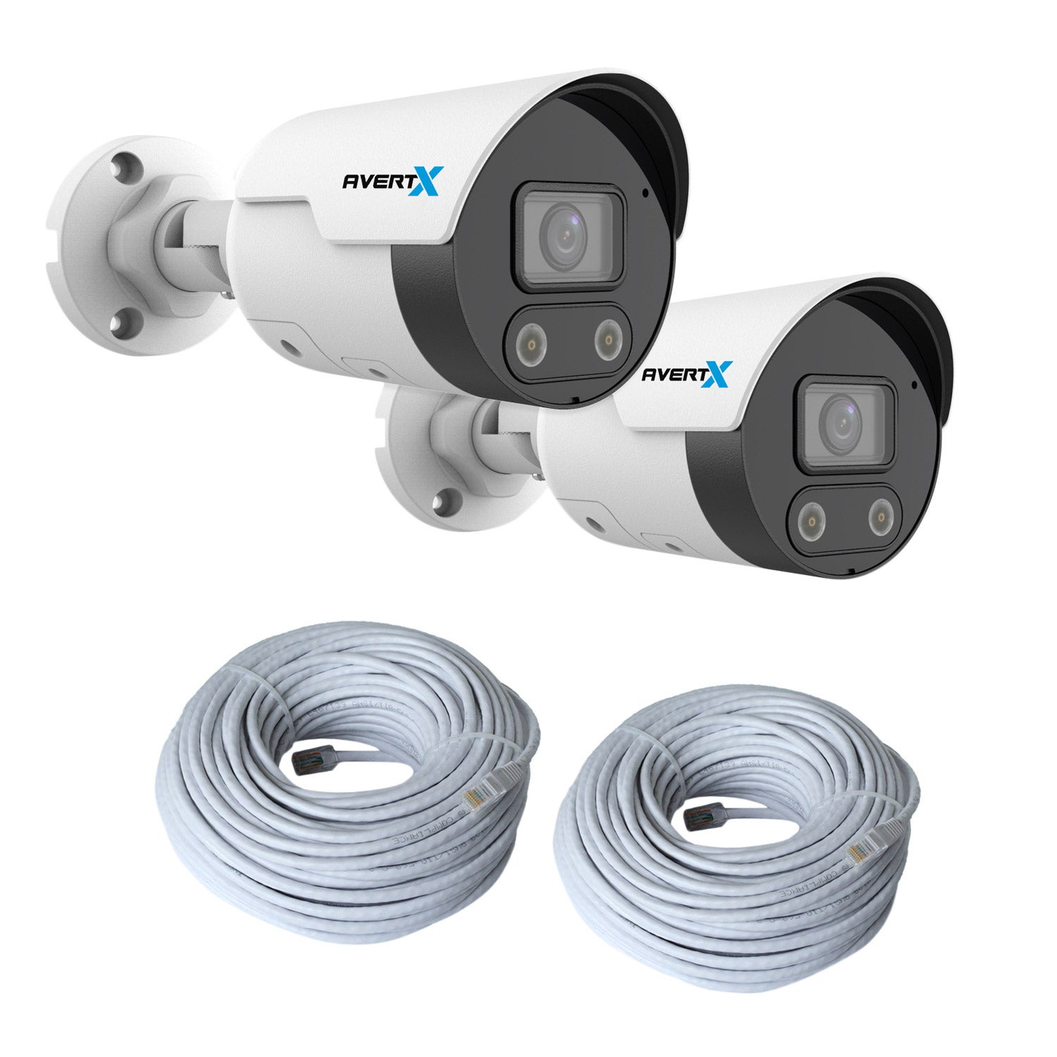 AvertX 4K Add-on Bullet IP Security Camera with Smart Analytics, 2-pack