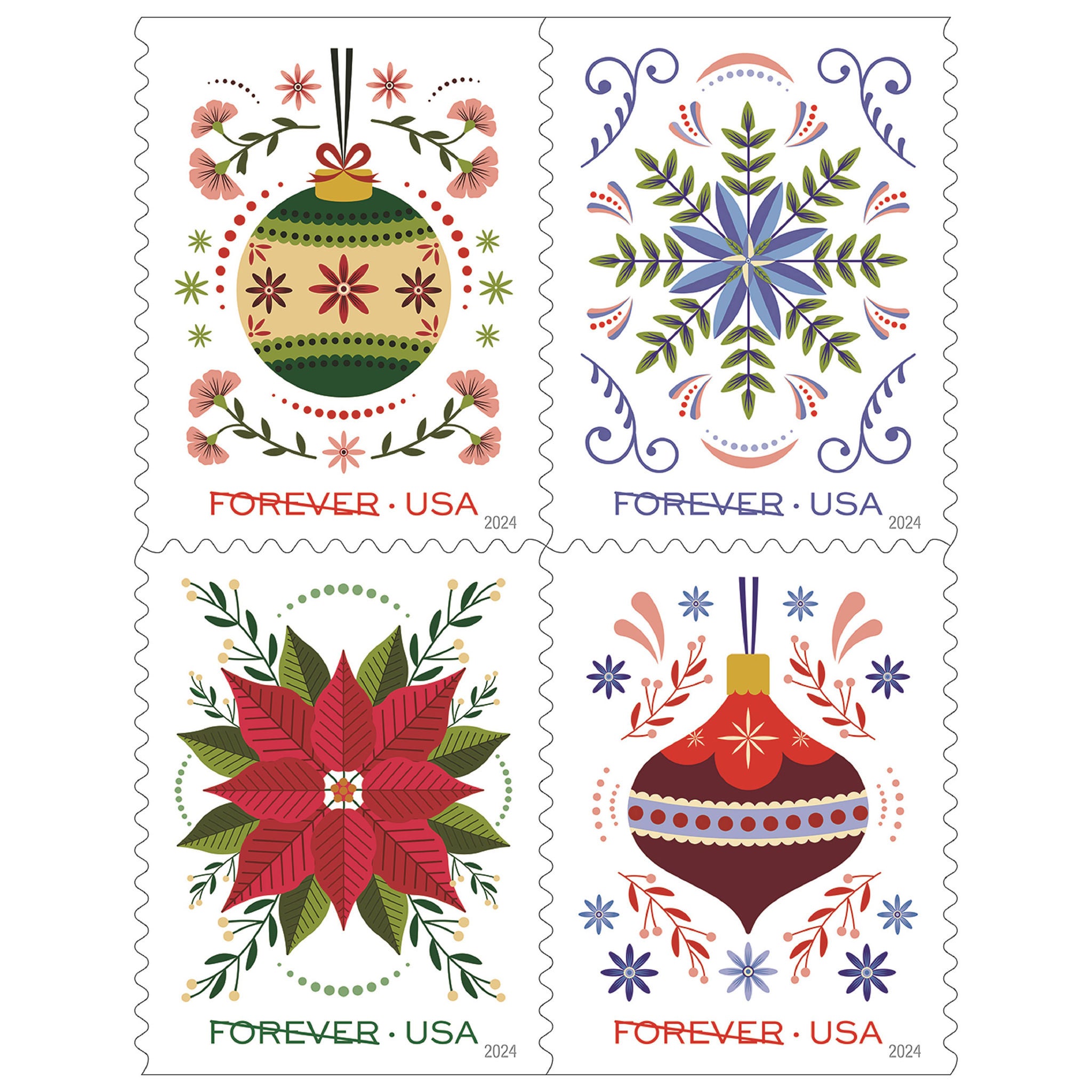 USPS First-Class Holiday Forever Stamp, 100-count
