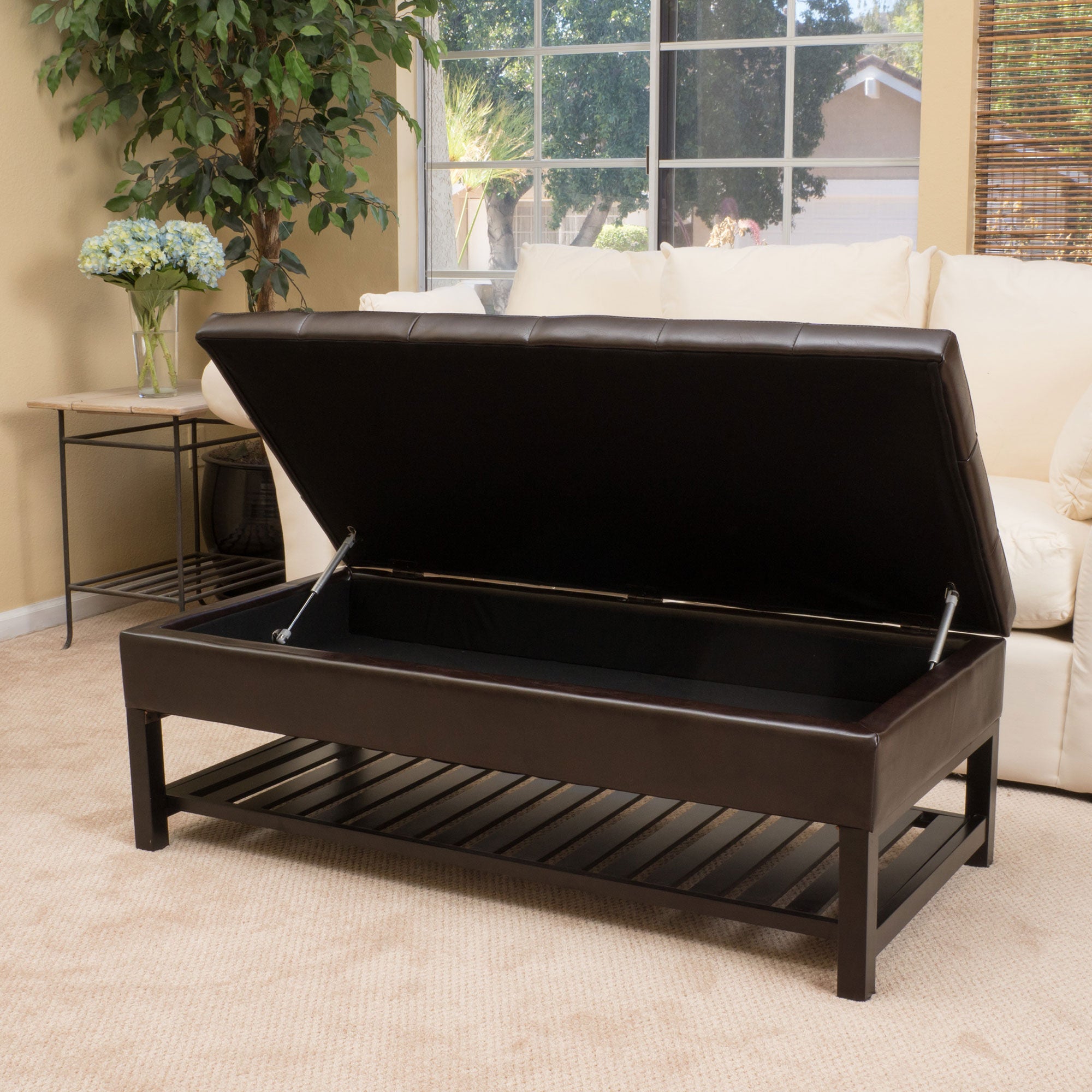 Fowler Bonded Leather Storage Bench