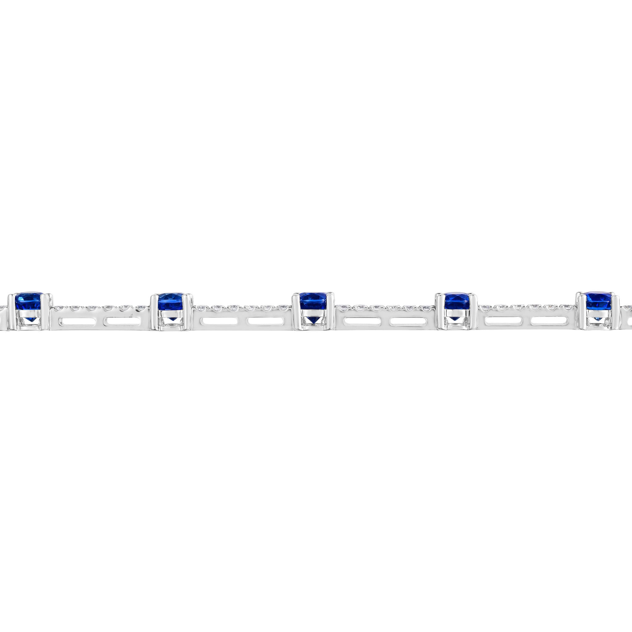 Gemstone and Diamond 14kt White Gold Bracelet