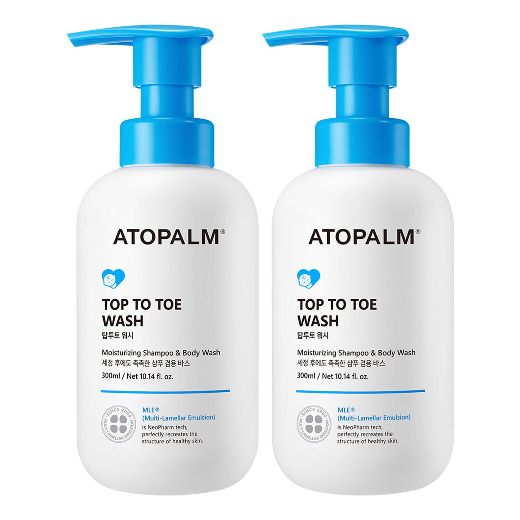 ATOPALM Top to Toe Wash, 10.14 fl oz, 2-pack