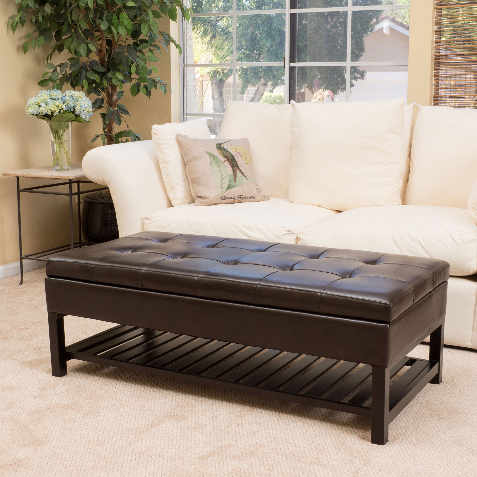 Fowler Bonded Leather Storage Bench