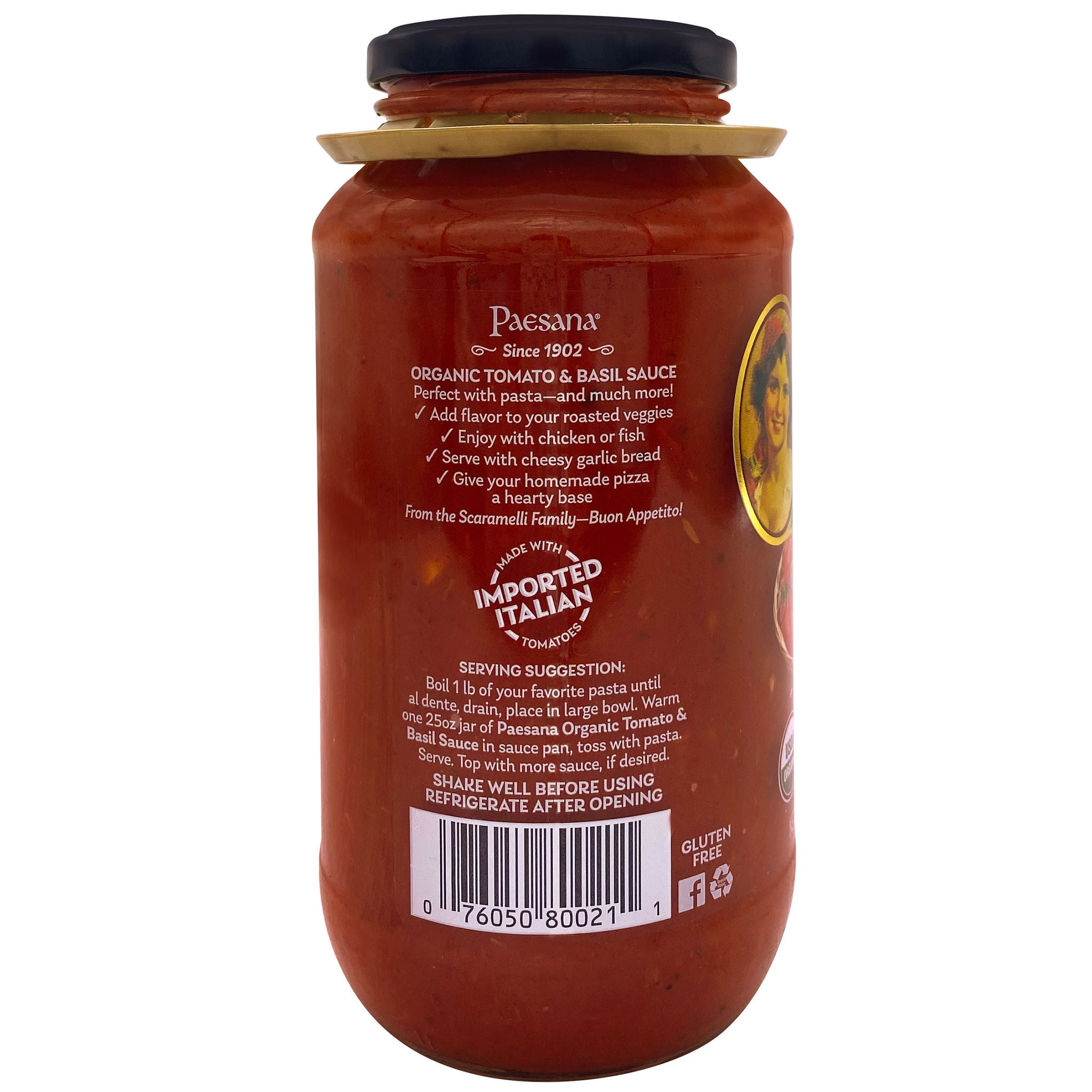 Paesana Organic Tomato Basil, 25 oz., 2-count