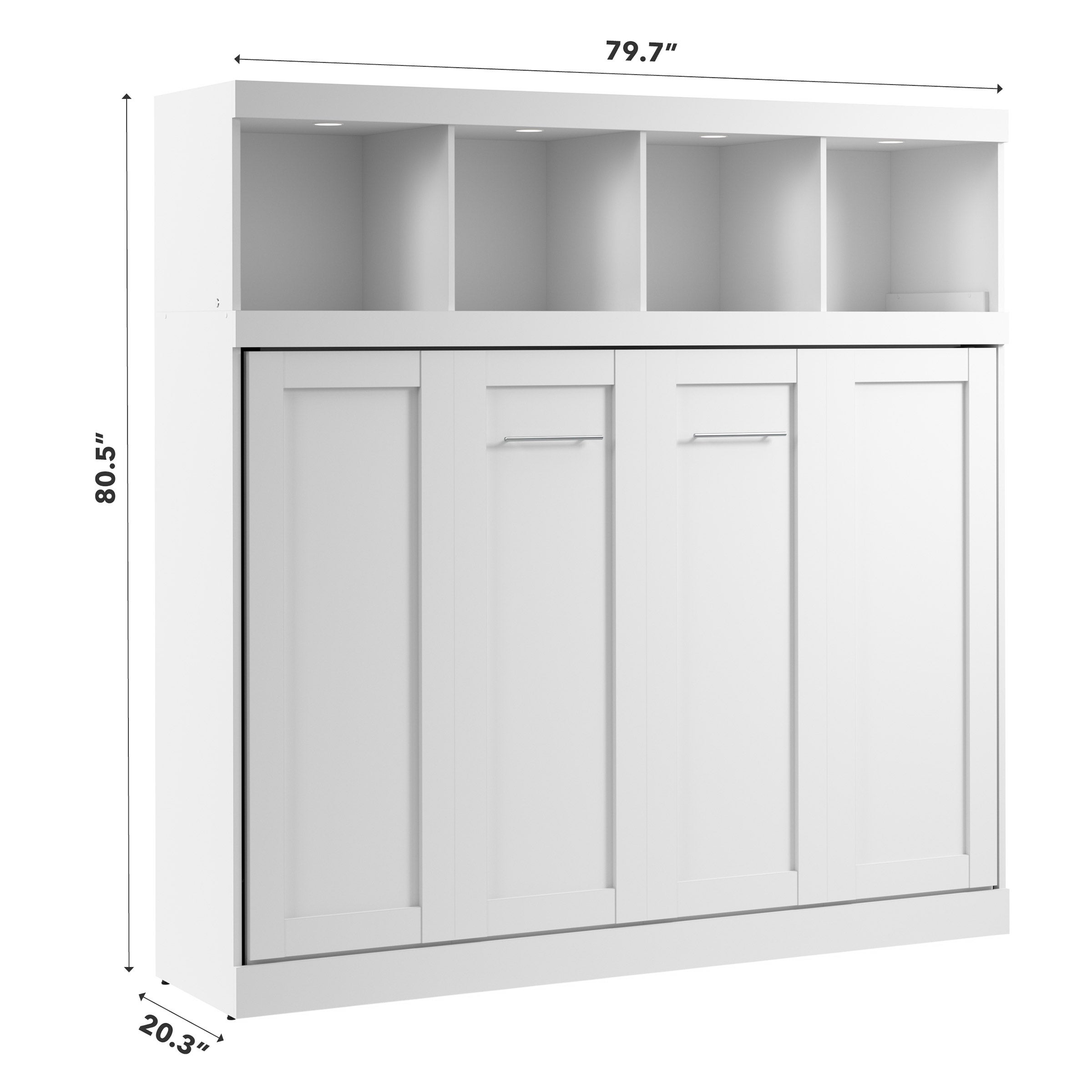 Oasis Horizontal Murphy Bed with Overhead Storage, Full Size