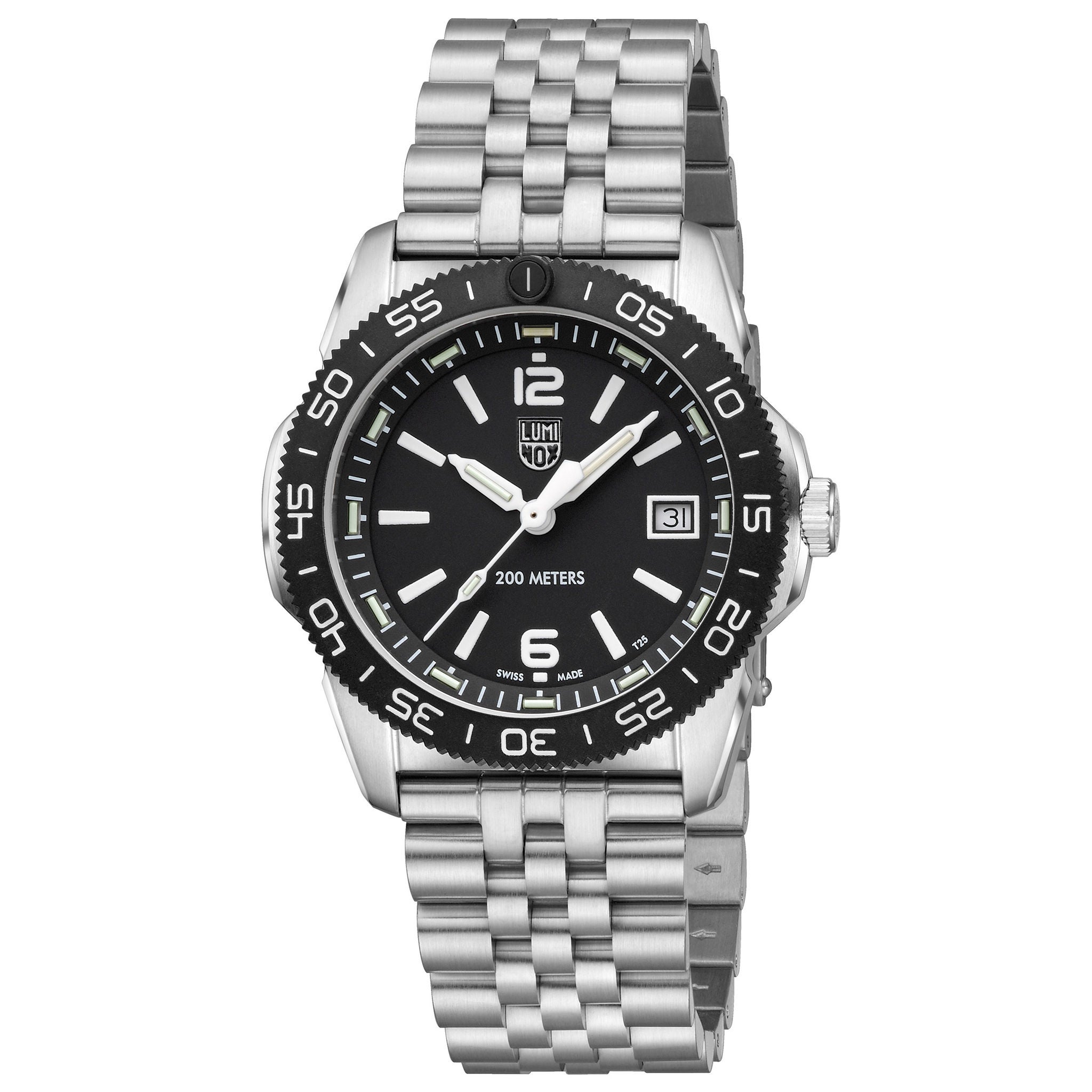 Luminox Pacific Diver Ripple Stainless Steel Black Dial Men's Quartz Watch, 39mm