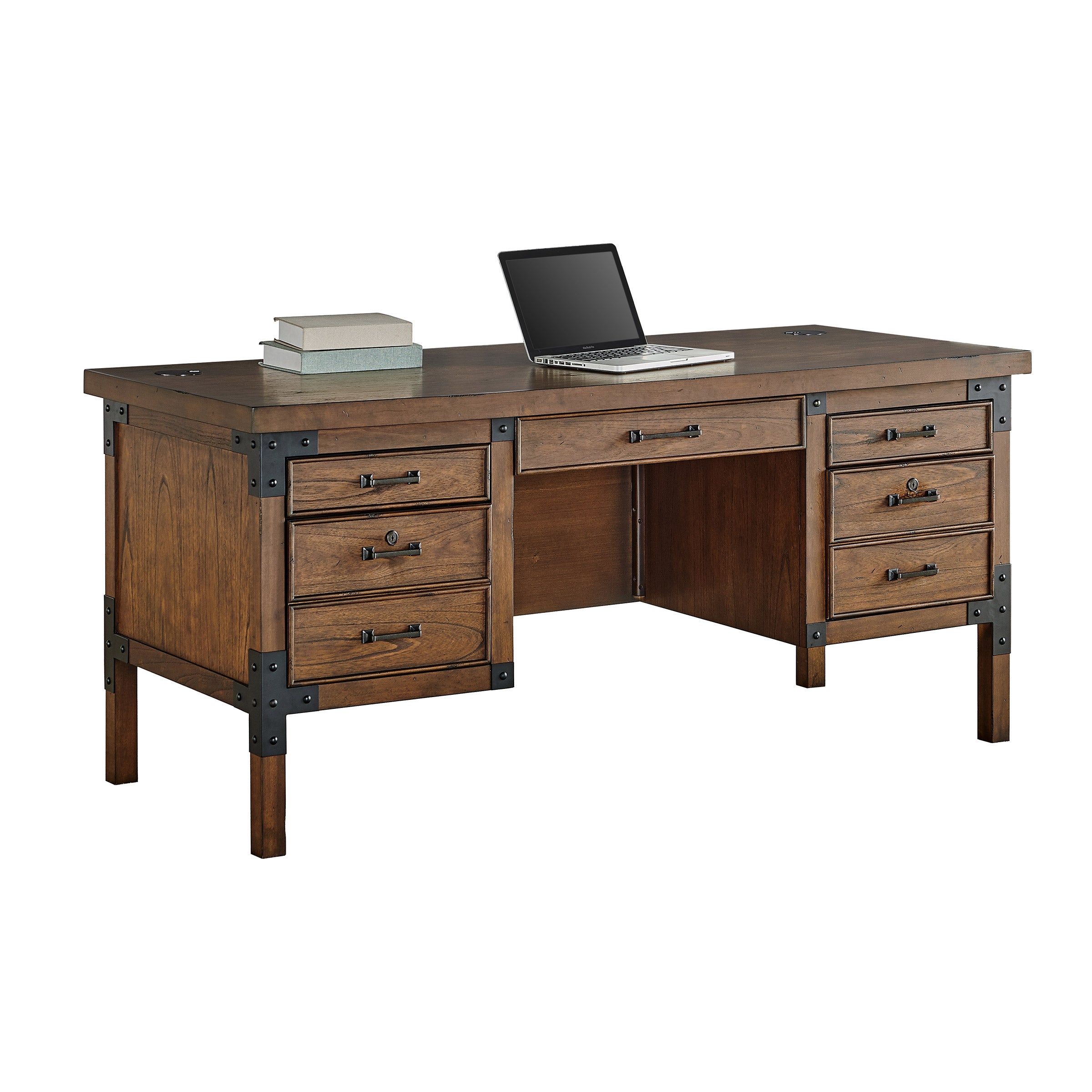 Aberdeen 3-piece Desk, Open Bookcase and File