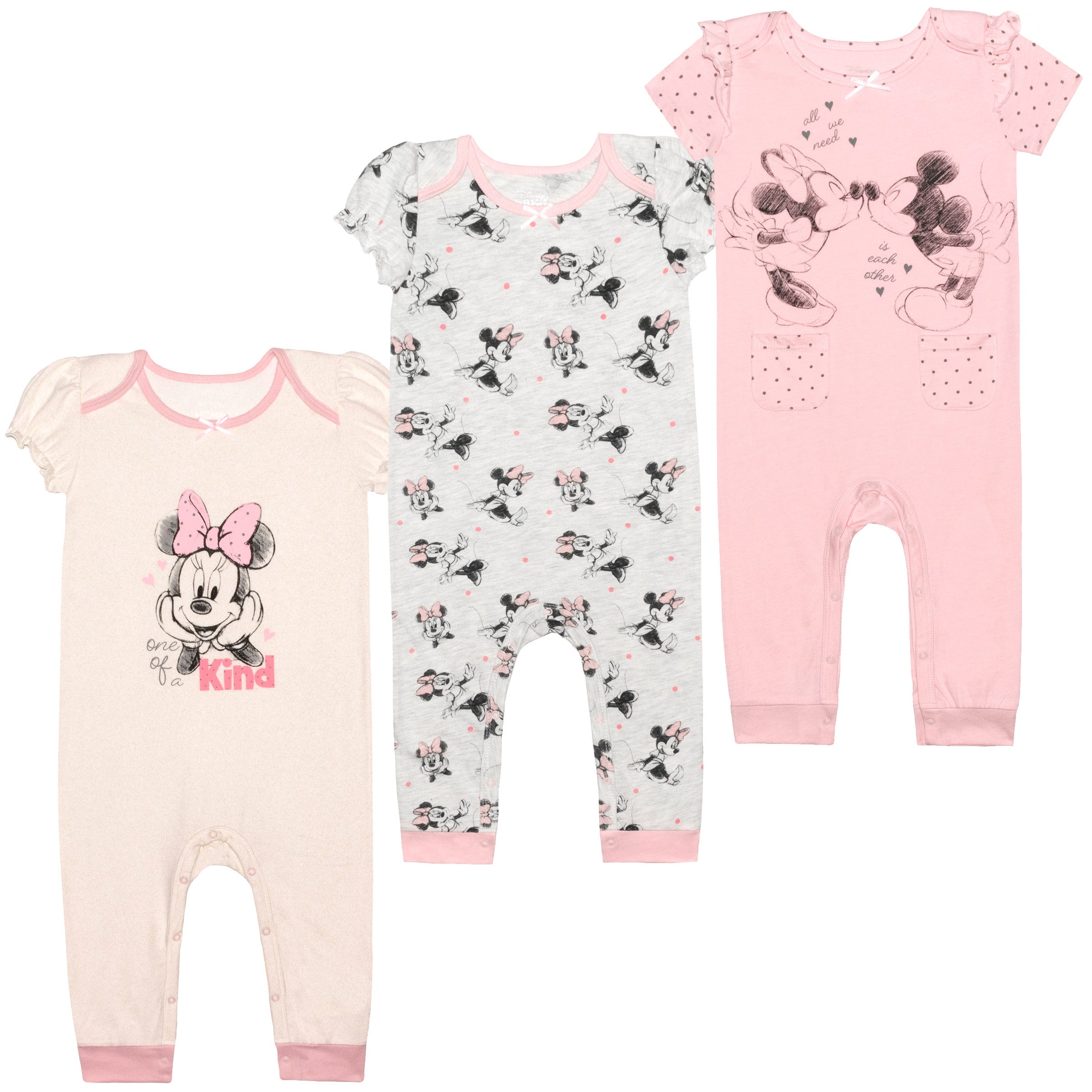 Minnie Infant 3-pack Romper Set