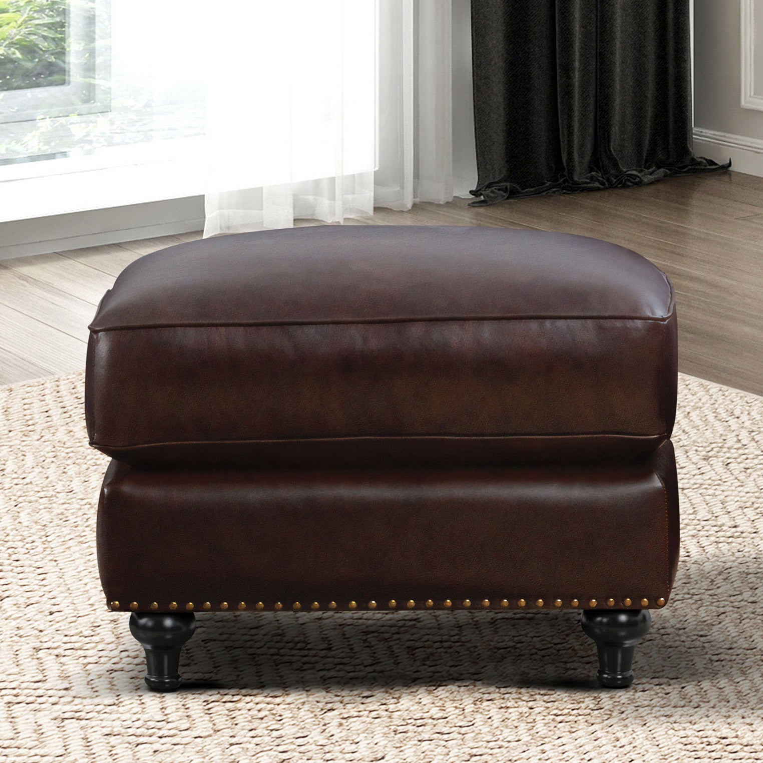 Mortara Leather Ottoman