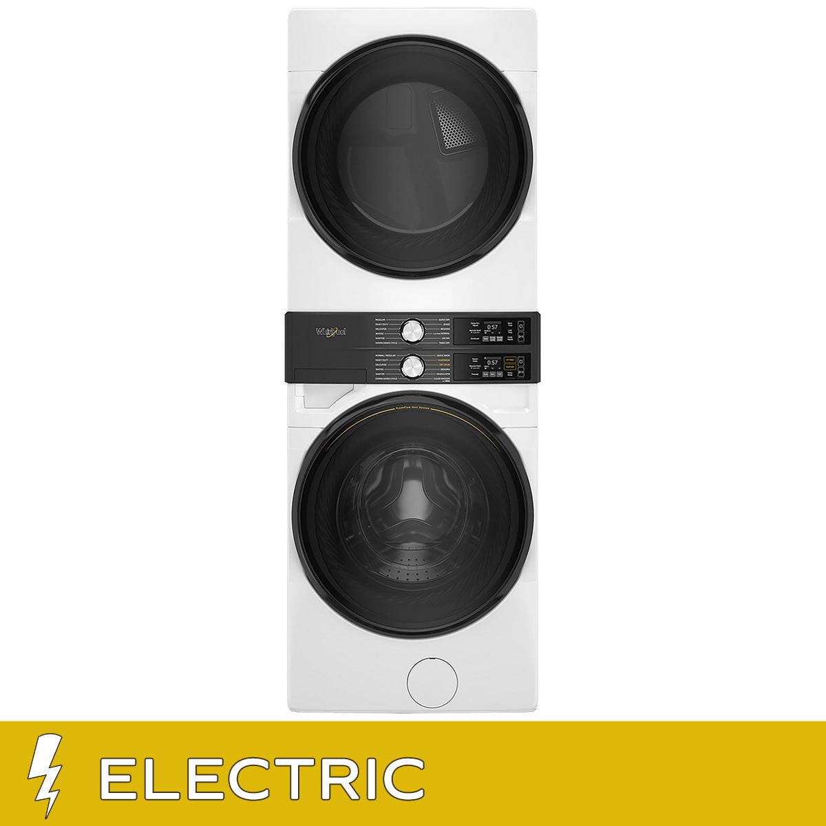 Whirlpool Laundry Tower 4.5 cu. ft. Washer with UV Clean Technology and FreshFlow Vent System 7.4 cu. ft. Electric Dryer