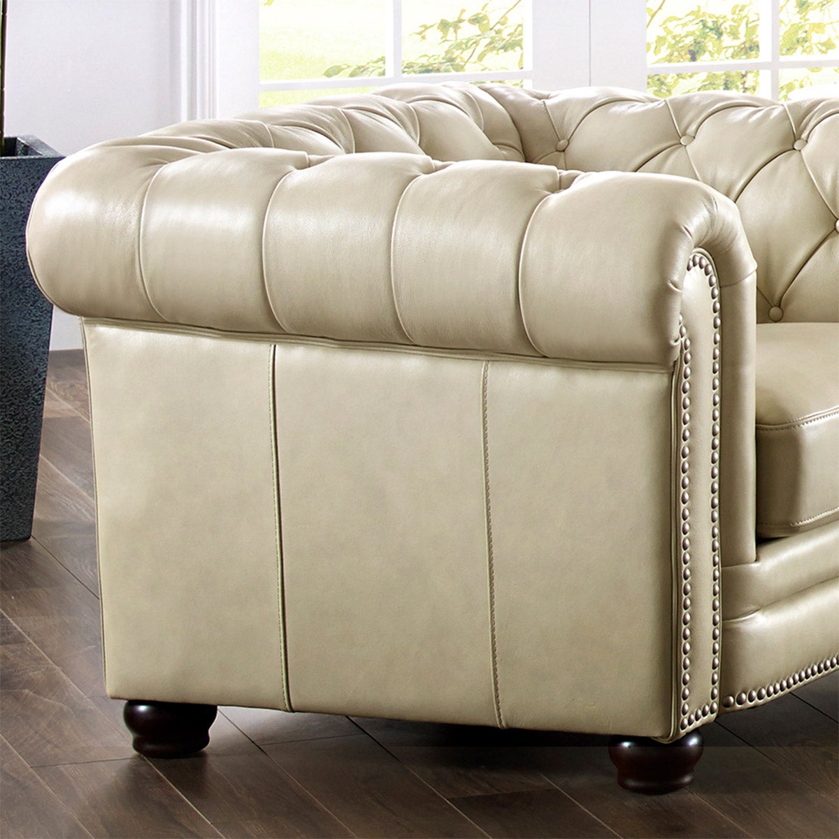 Allington Top Grain Leather Sofa - Eggshell White