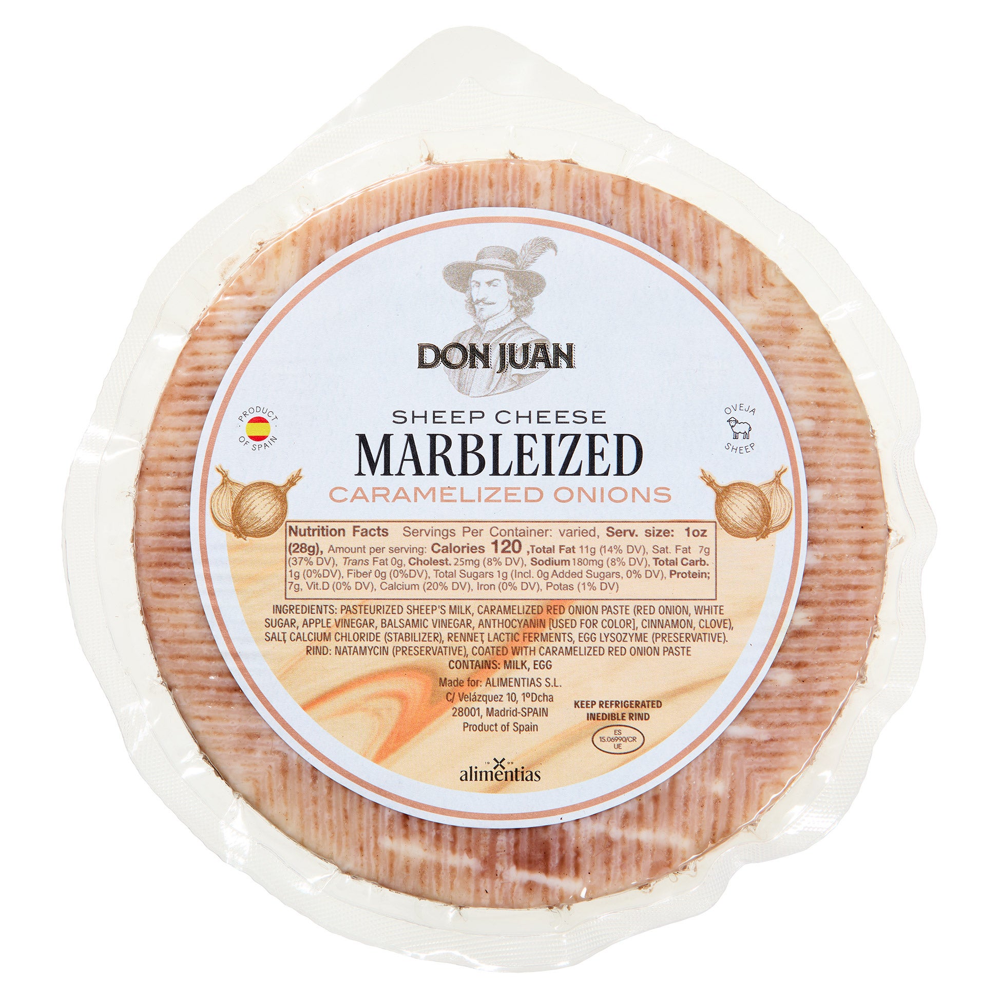 Don Juan Caramelized Onion Sheep’s Milk Cheese, Full Wheel, Approximately 7 lbs.