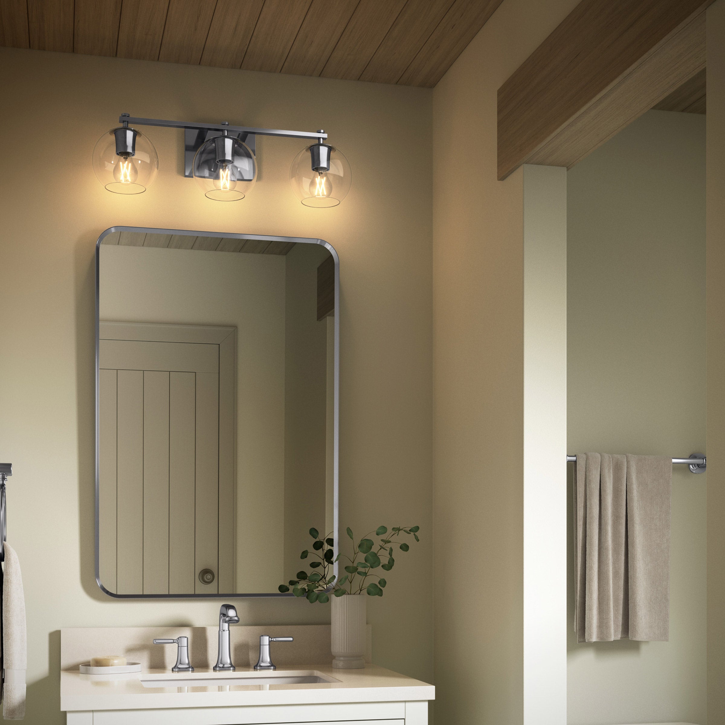 Kohler Orime Three-light Globe Glass Shade Wall Sconce