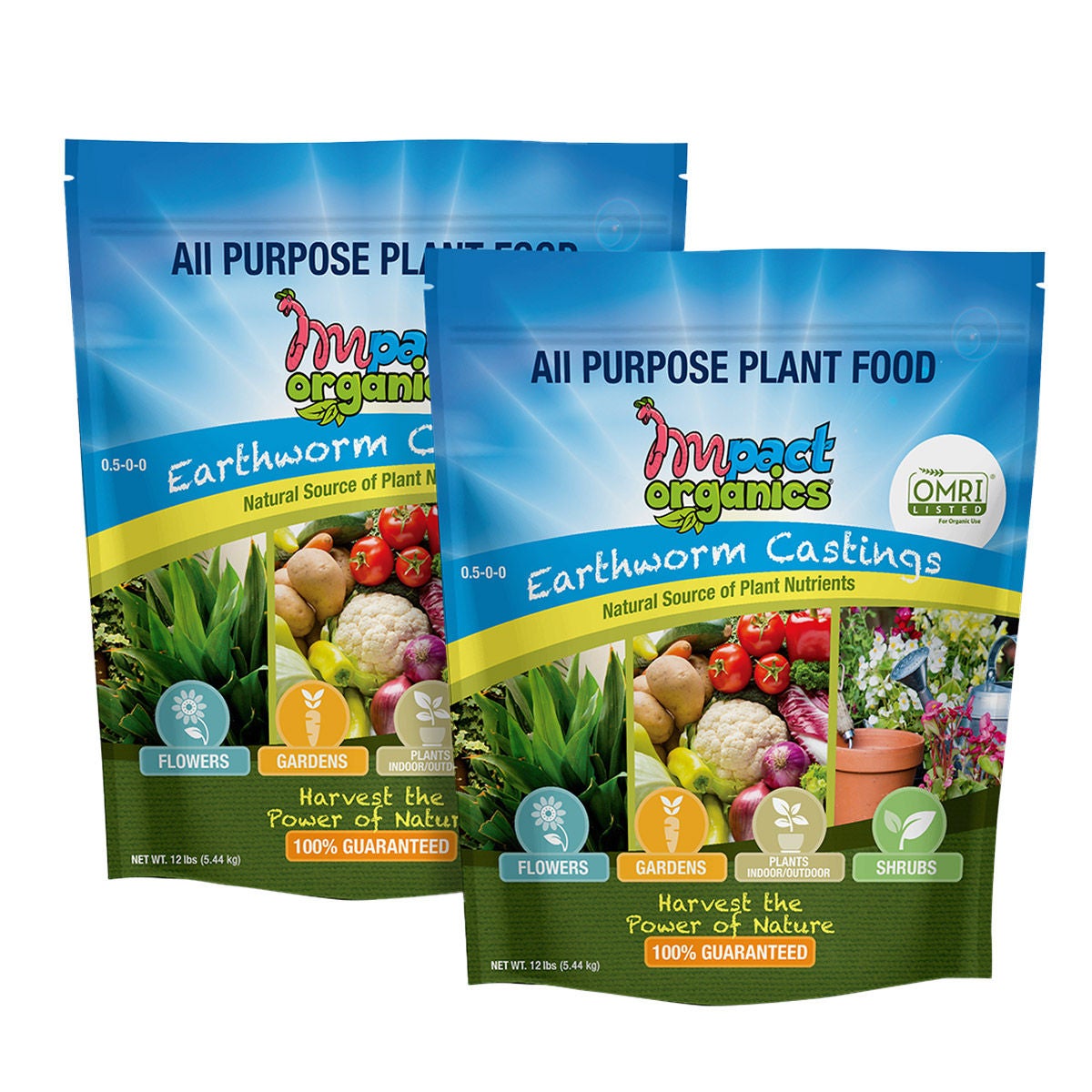 Organic Earthworm Castings All Purpose Plant Food, 2-pack