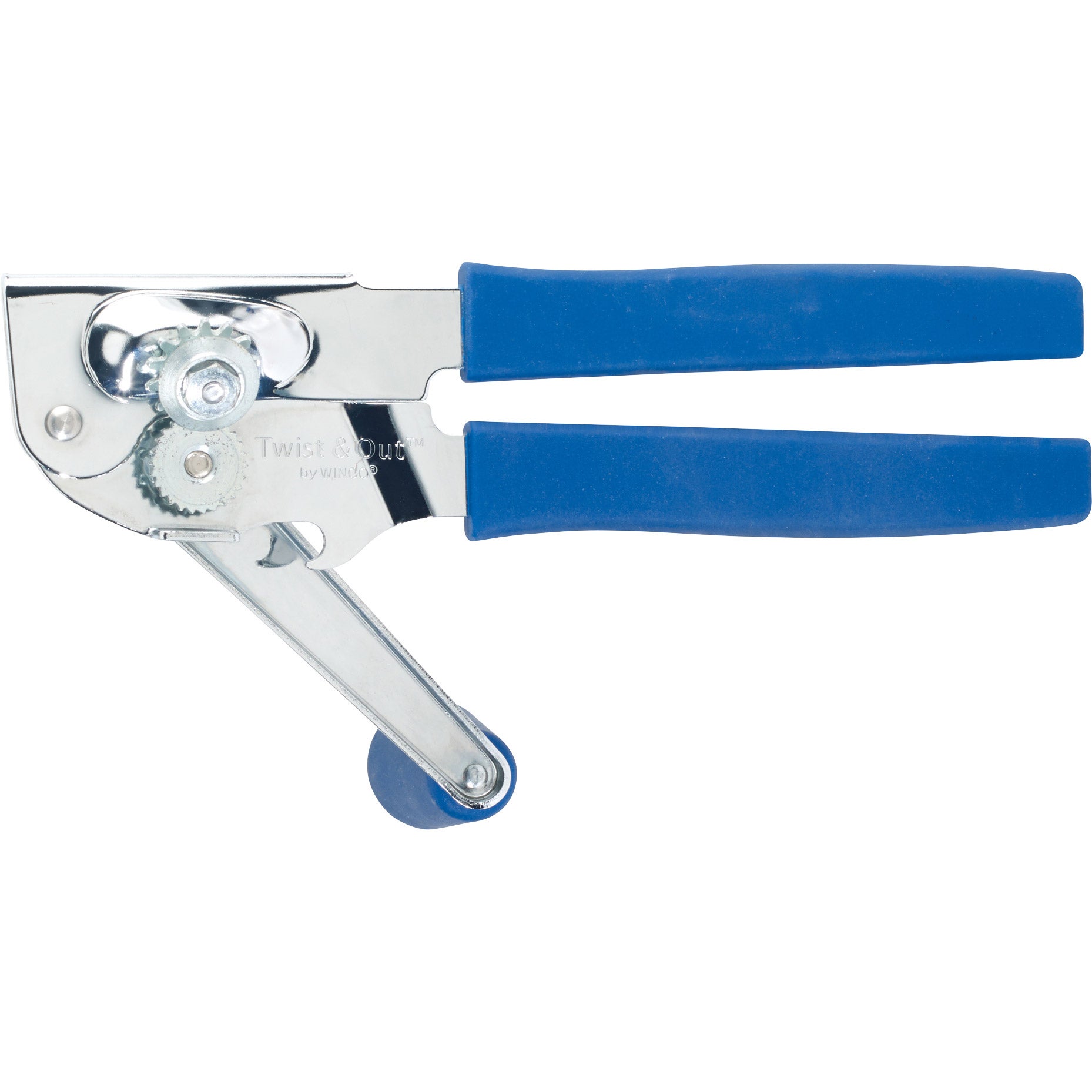 Winco 8-3/4" Portable Can Opener with Crank Handle, Chrome Plated