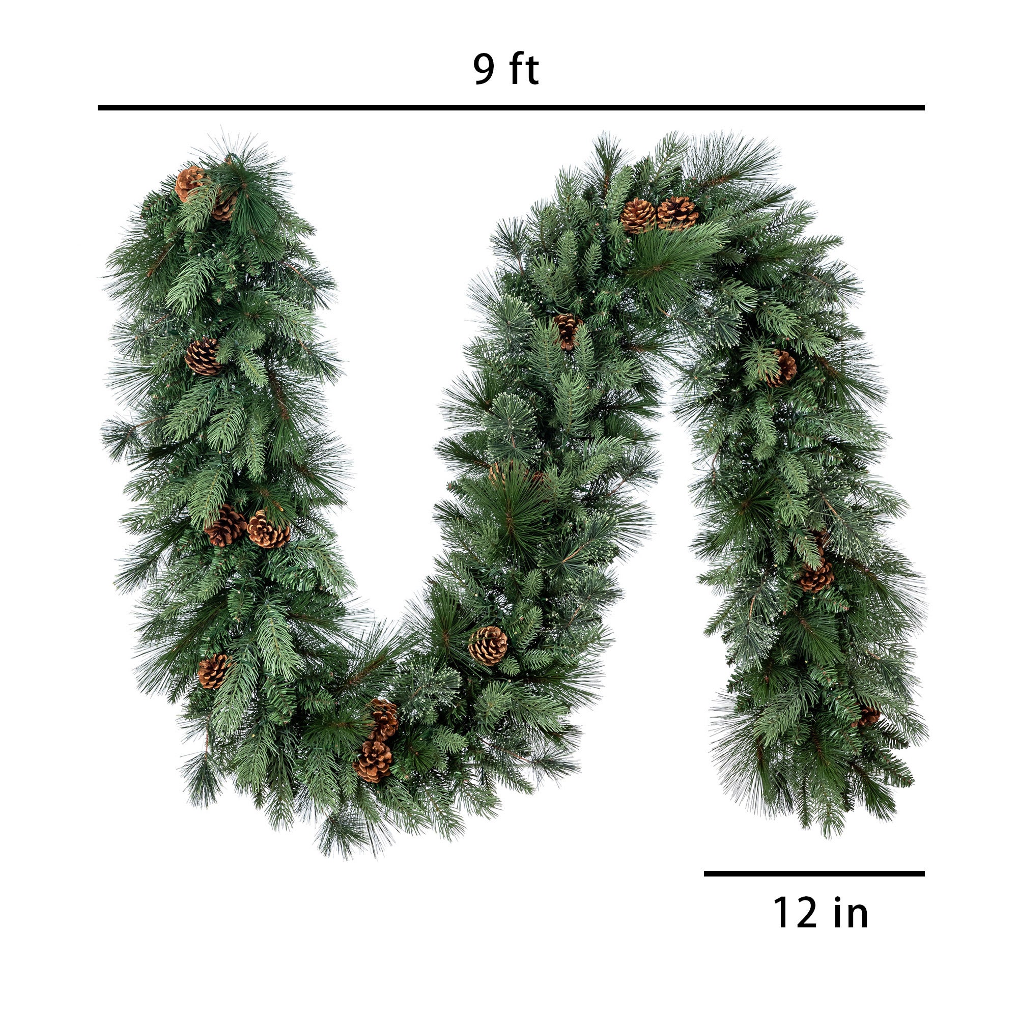 9' Pre-Lit Radiant Micro LED with Twinkle Artificial Greenery Garland