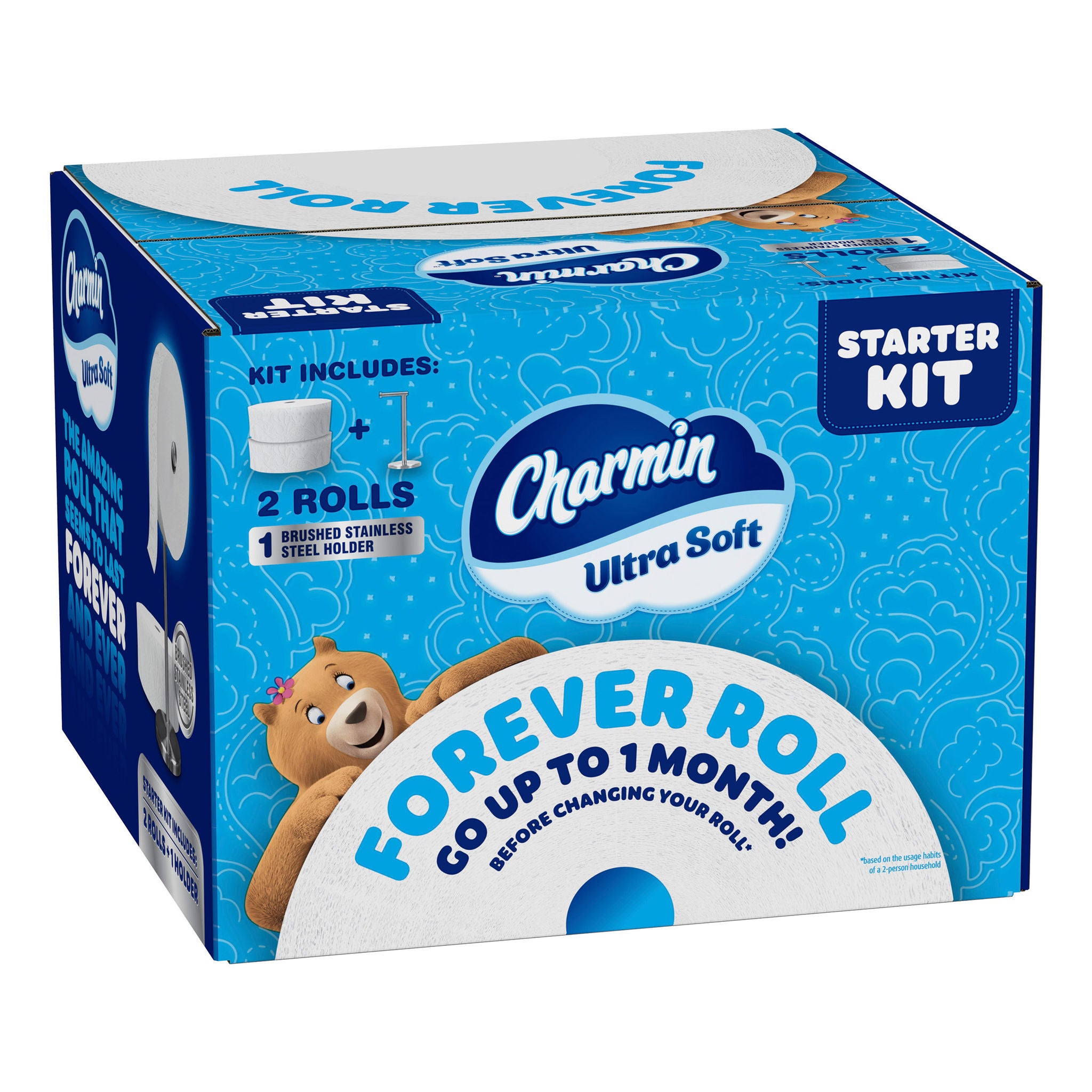 Charmin Ultra Soft Bath Tissue, Forever Roll Starter Kit