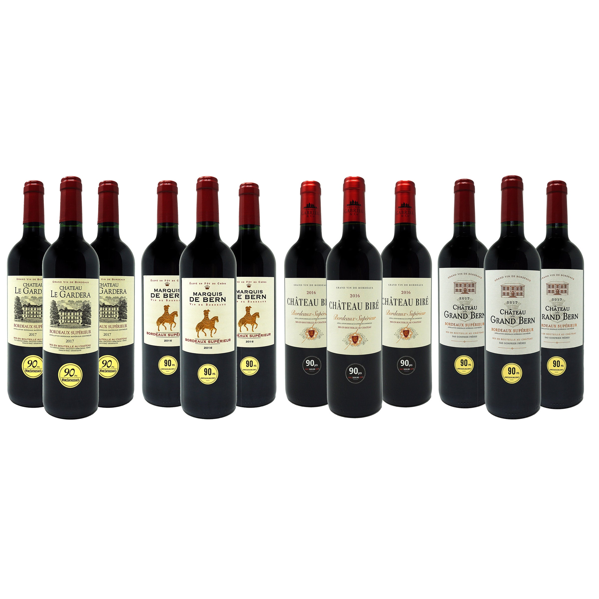 90 Point Bordeaux Supérieur Wine 750 ml 12-pack CA ONLY