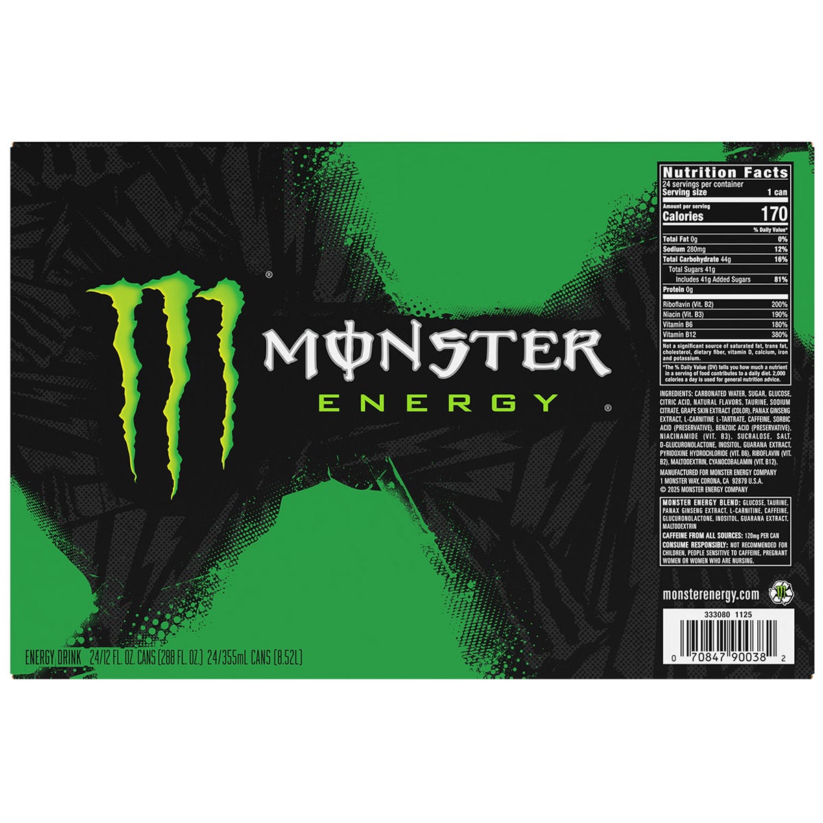 Monster Energy Drink, Original, 12 fl oz, 24-count