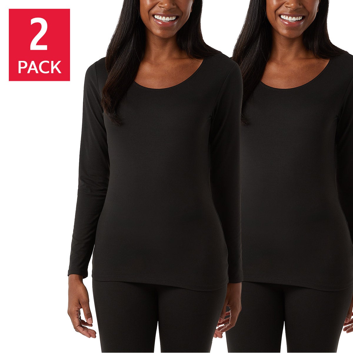 32 Degrees Women's Heat Tee, 2-pack