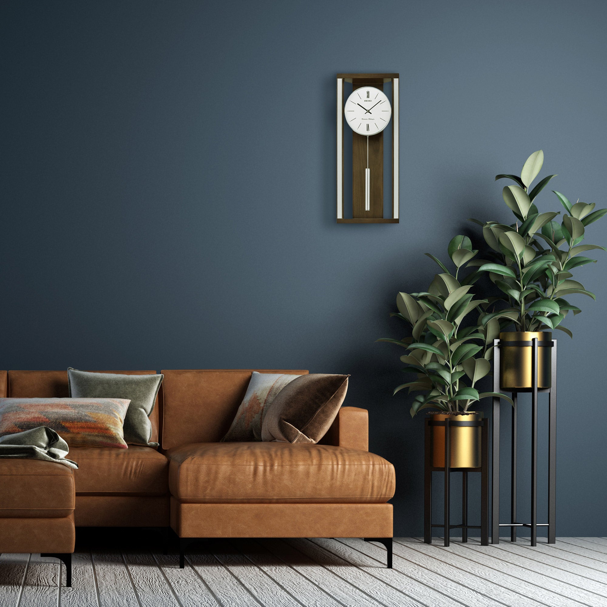Seiko Wall Clock with Pendulum and Dual Chimes
