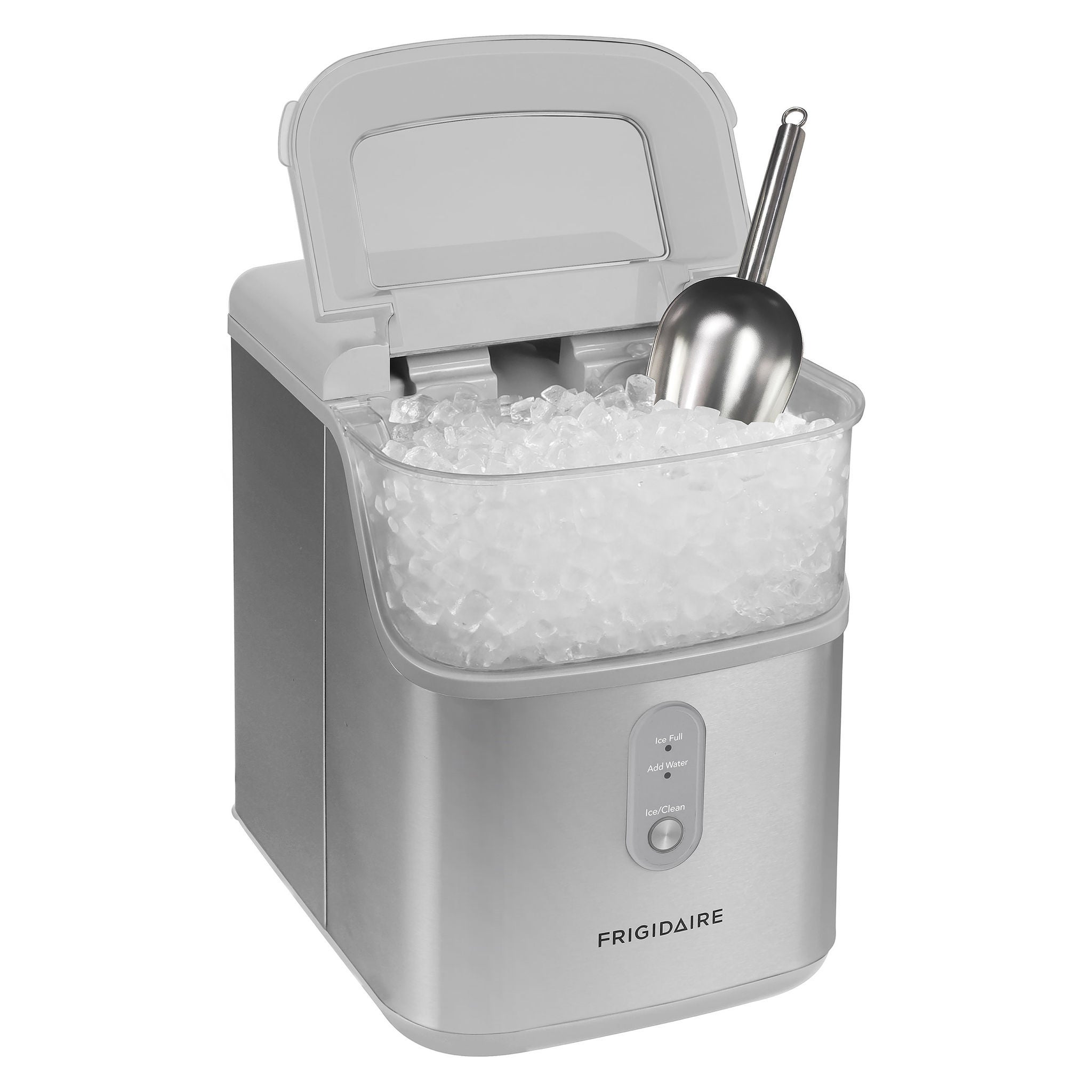 Frigidaire Crunch Countertop Nugget Ice Maker, 33 lbs, Stainless Scoop Included