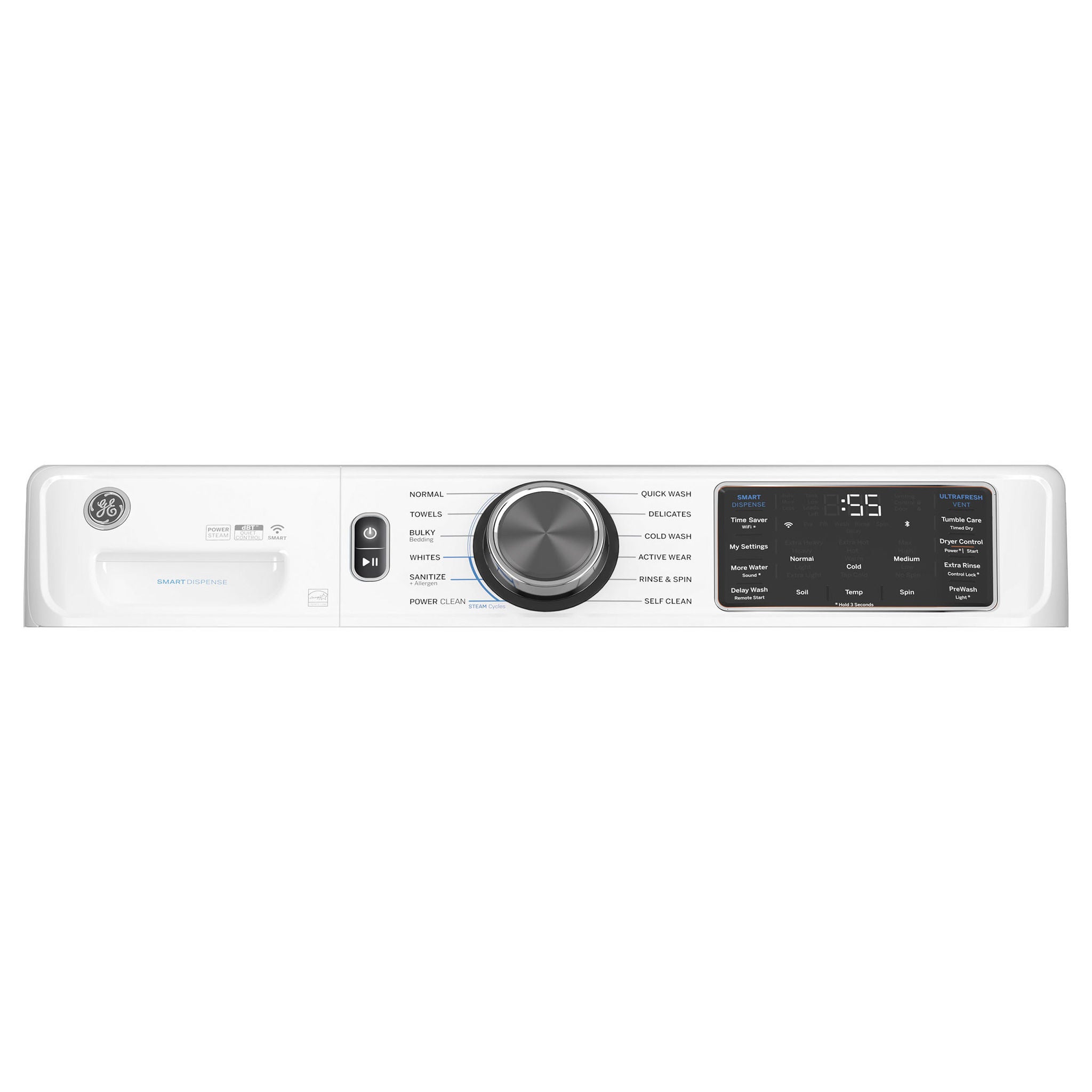 GE 5.0 cu. ft. Front Load Washer with UltraFresh Vent System, Reversible Door, WiFi