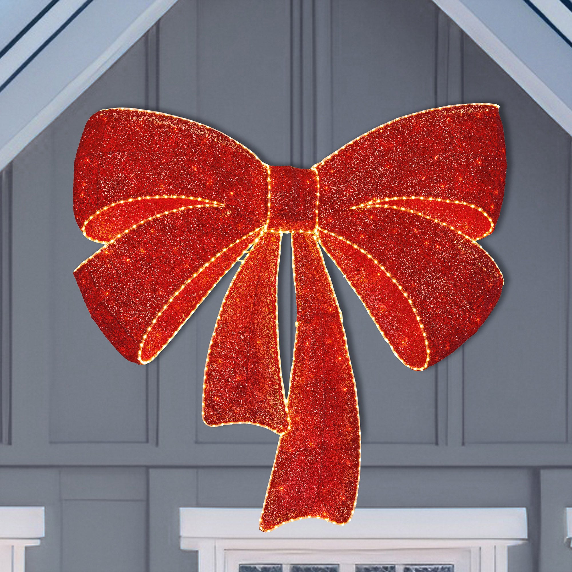 48" Red Bow with LED Twinkle Lights