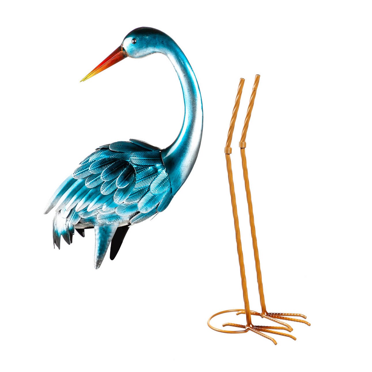 35” Blue Heron Statue Pair