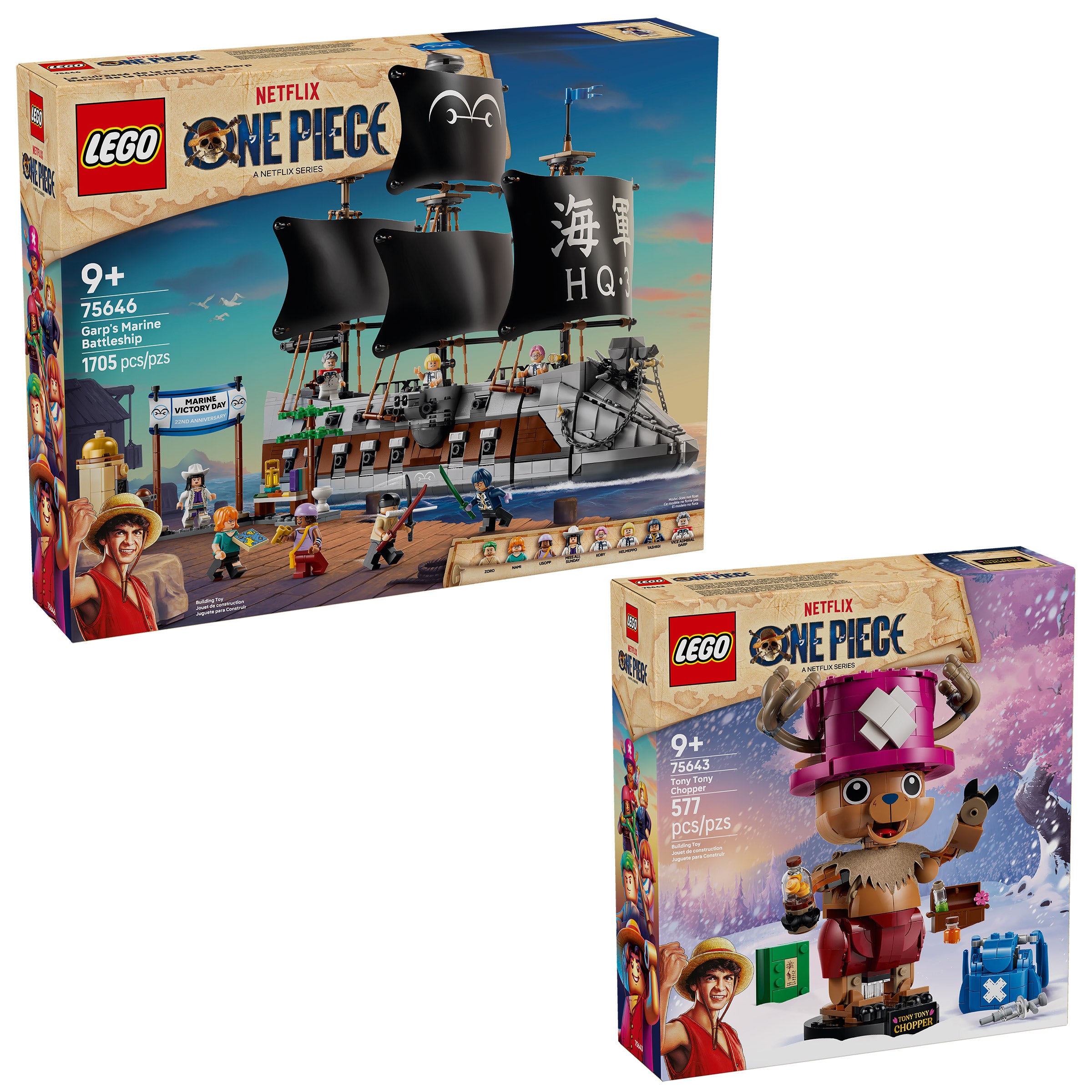 LEGO Garp's Marine Battle Ship and Tony Tony Chopper Bundle