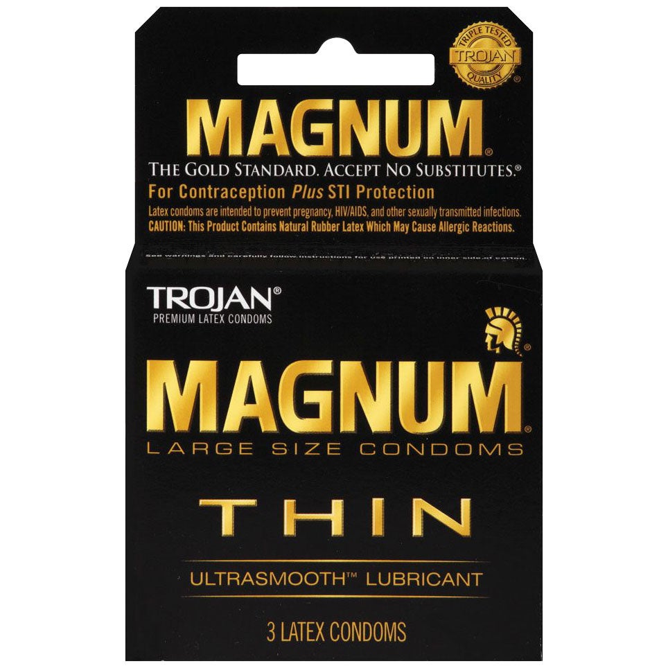 Trojan Magnum Thin Lubricated Latex Condoms, 18-count