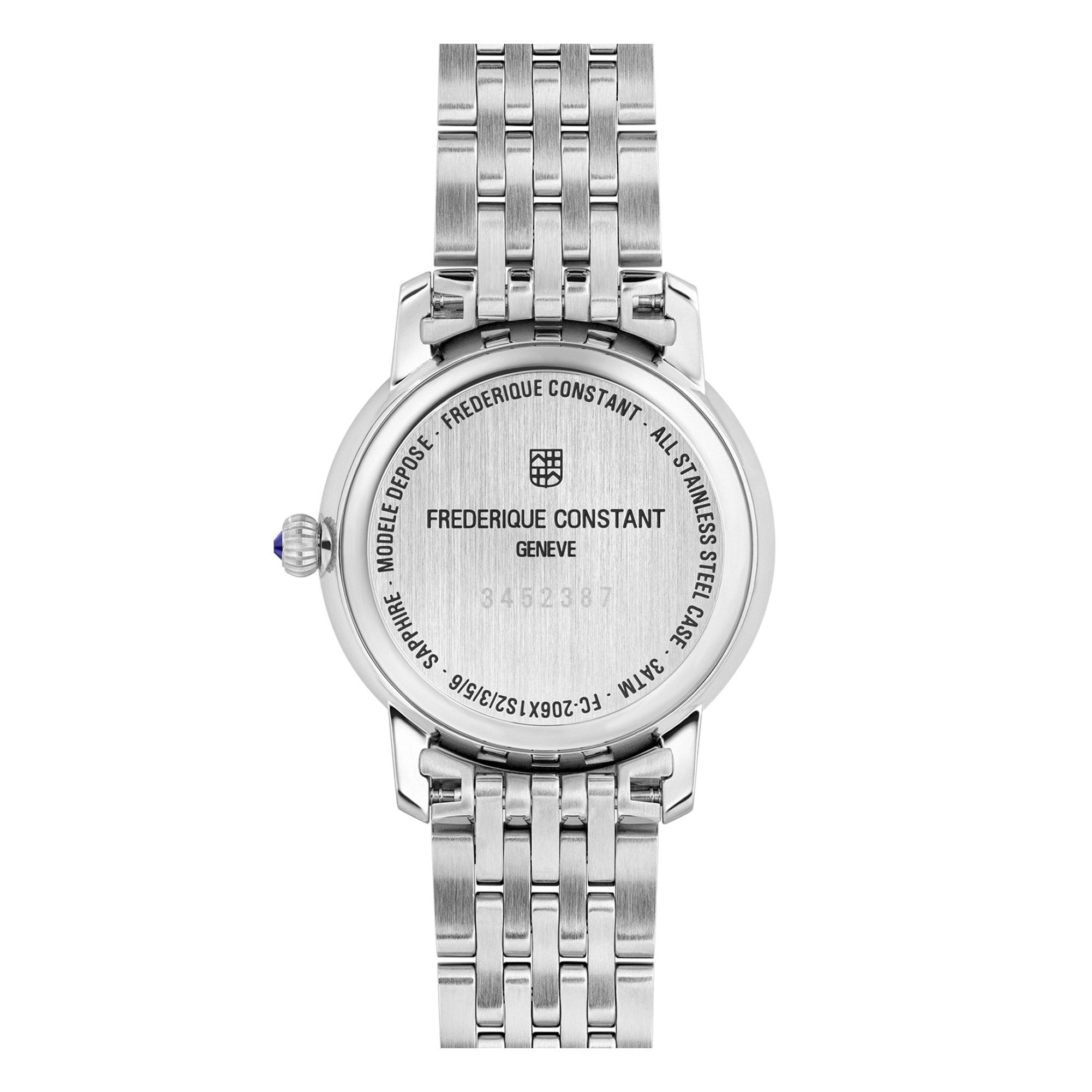 Frederique Constant Slimline Moonphase Stainless Steel Swiss Quartz Ladies Watch