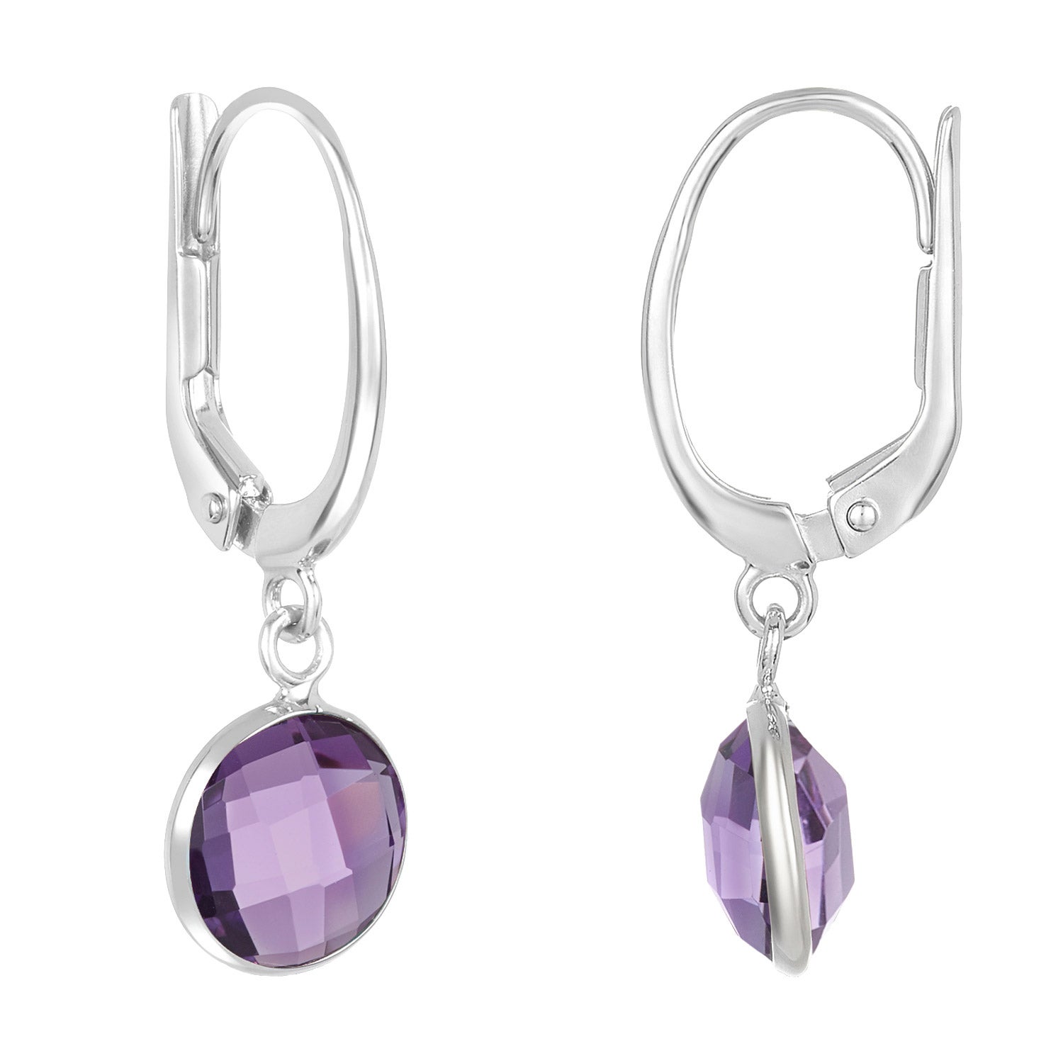 Amethyst 14kt White Gold Earrings