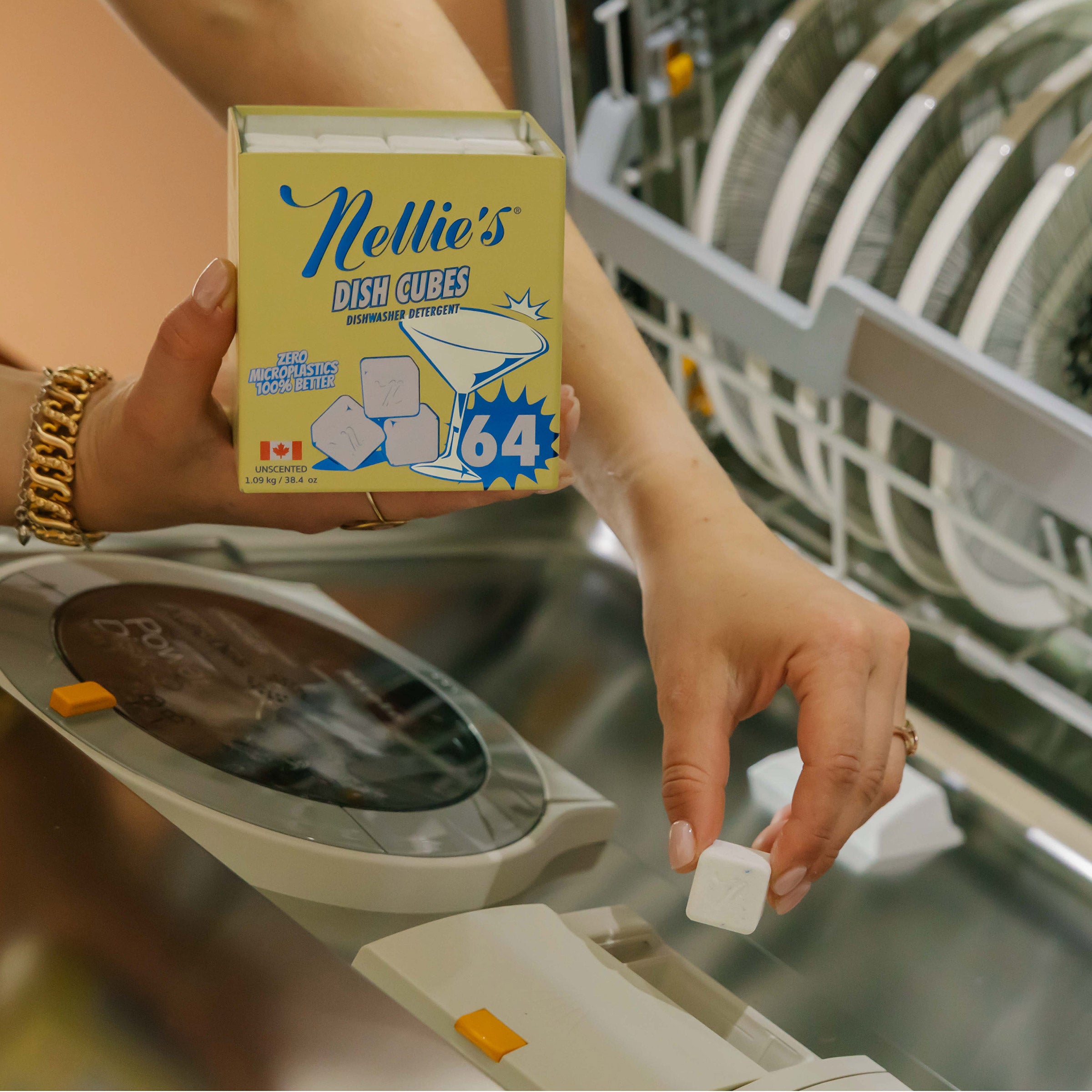 Nellie's Auto Dishwasher Cubes, Unscented, 128-count