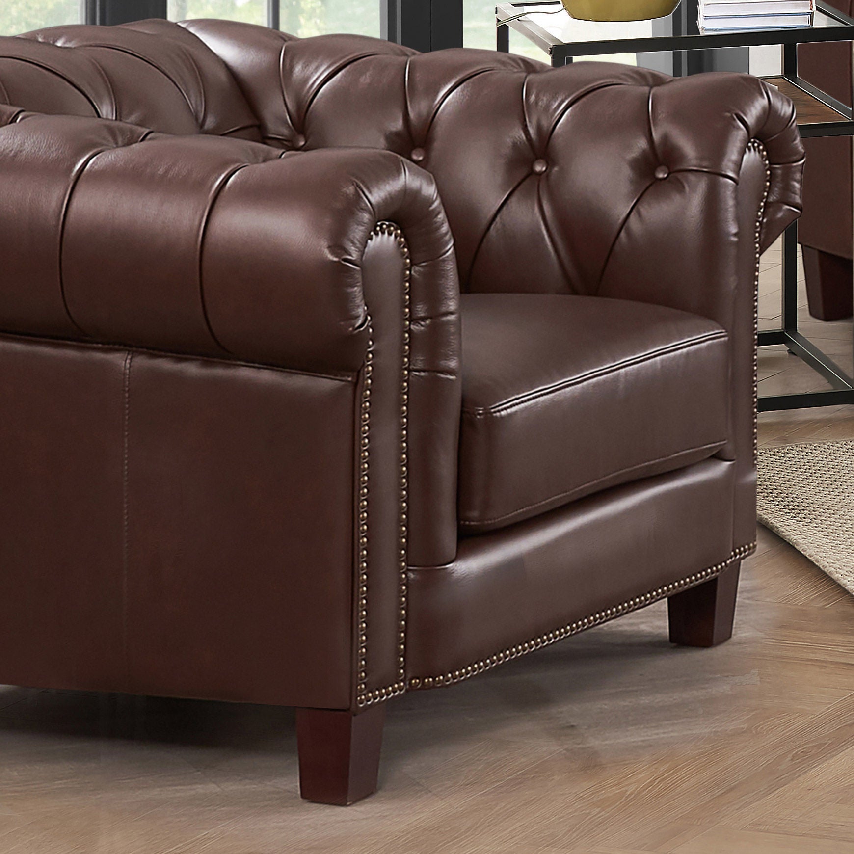 Baldwin Top Grain Leather Sofa Collection, Brown