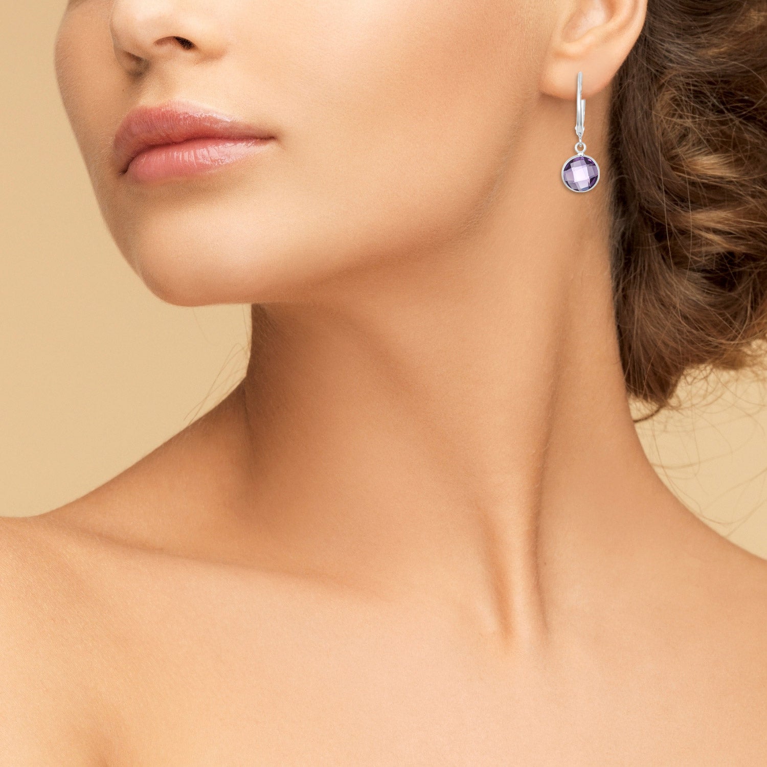Amethyst 14kt White Gold Earrings