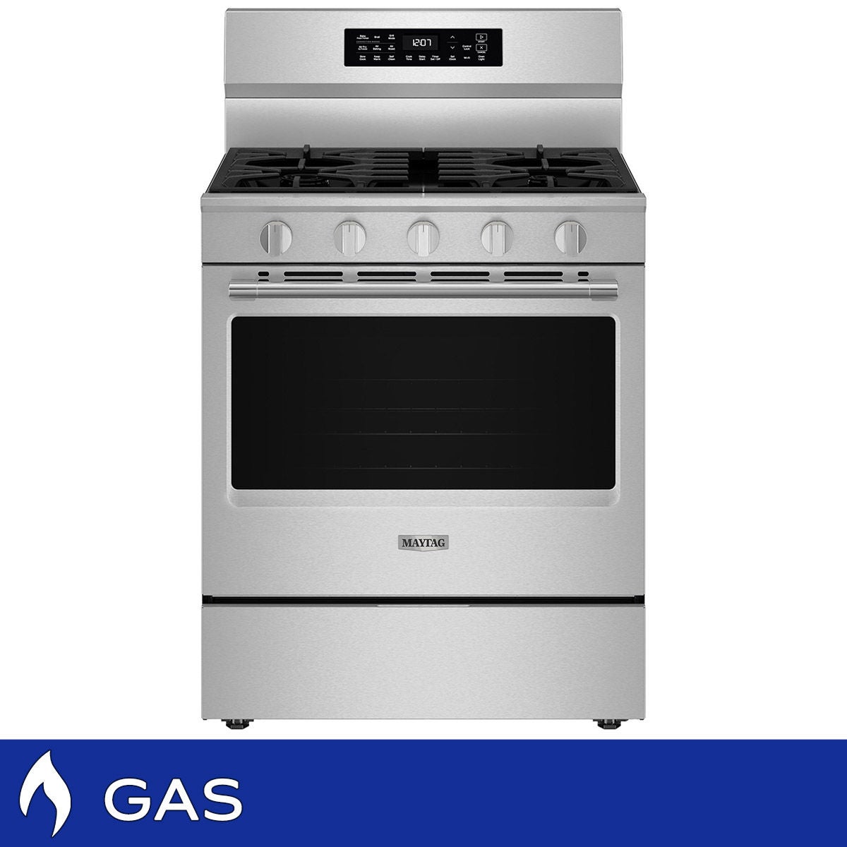 Maytag 5.0 Cu. Ft. Freestanding Gas Range with Grill Mode and No Preheat Air Fry