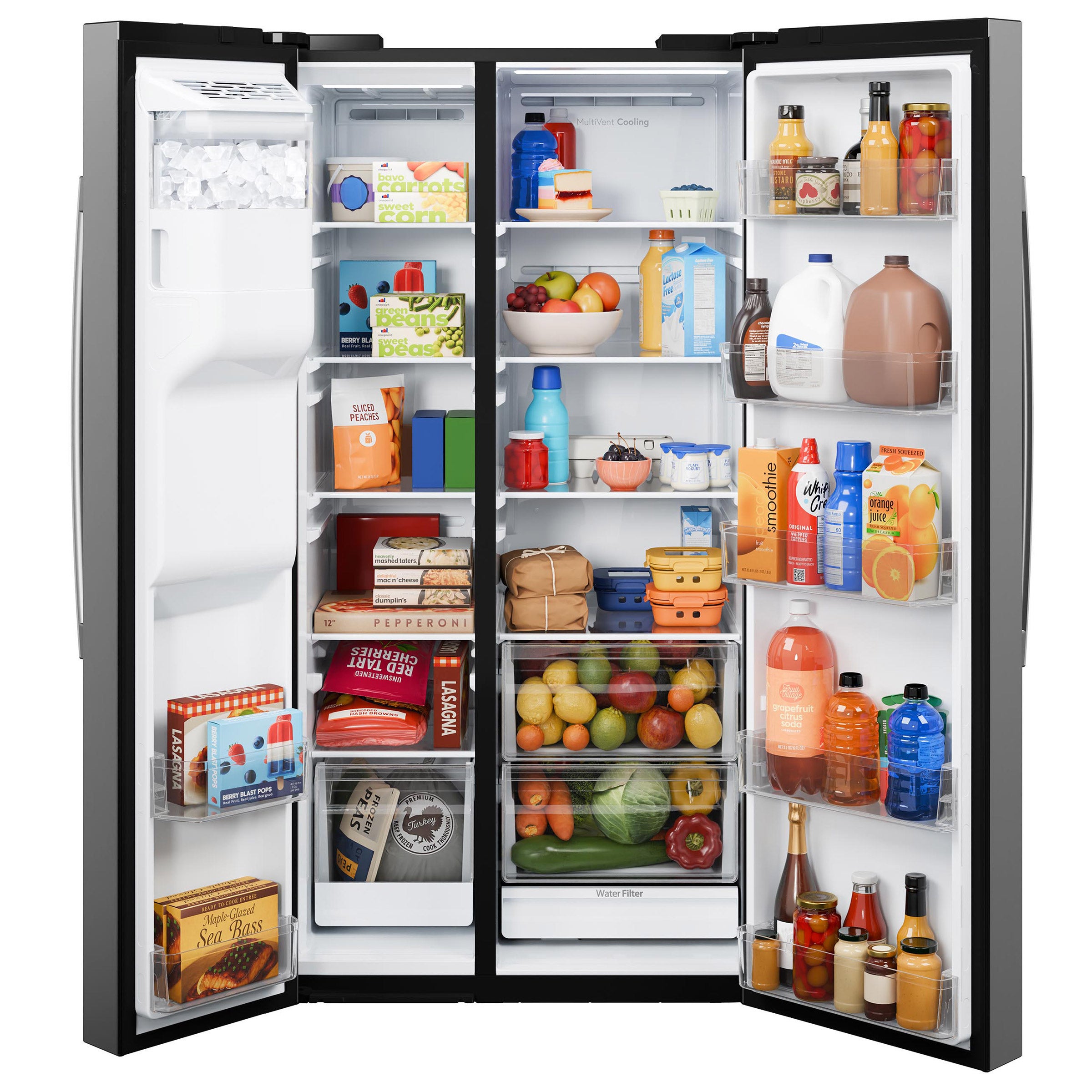 GE 27.9 cu. ft. Standard Depth Side-By-Side Refrigerator with Extra Tall Dispenser and In-Door Icemaker