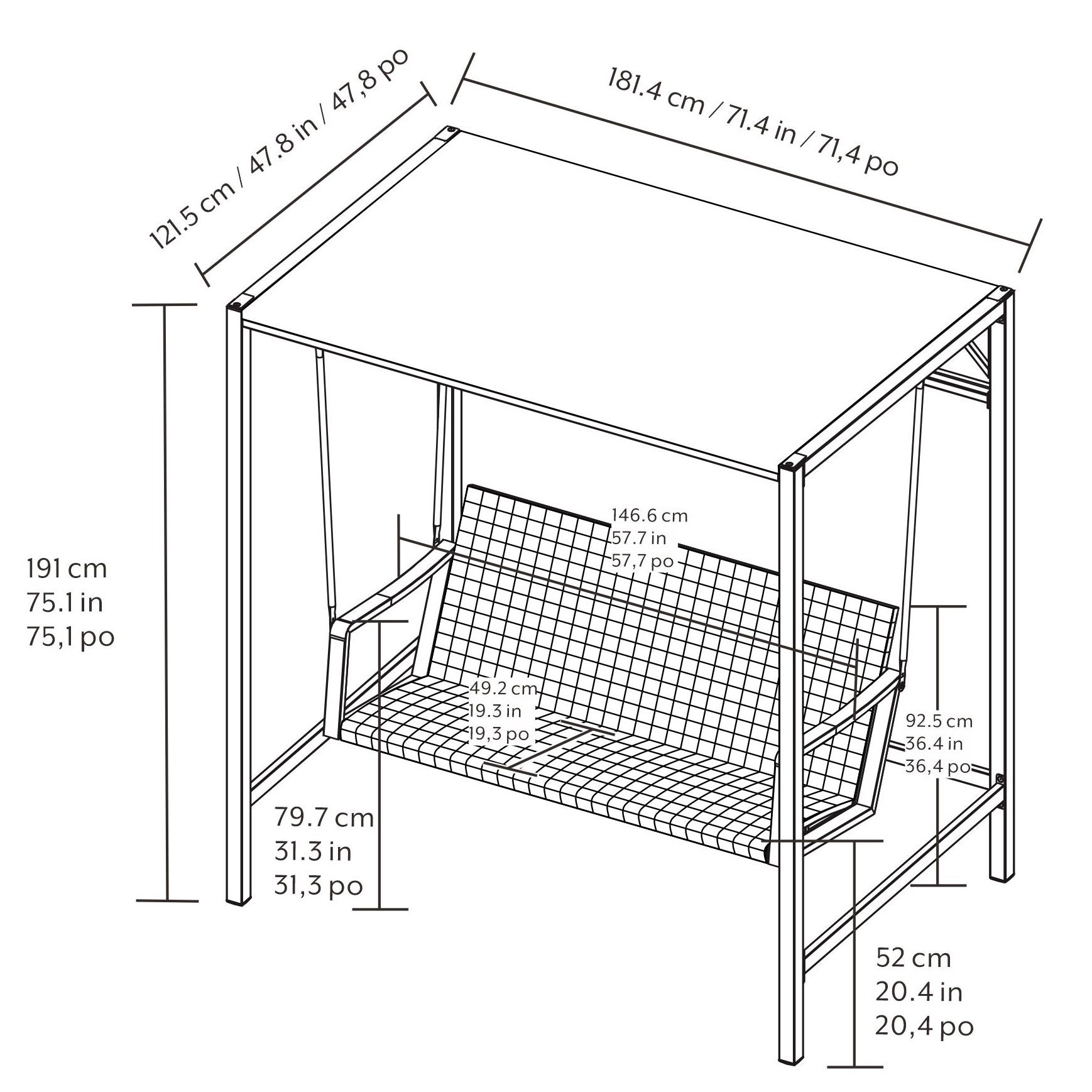 Agio Menlo Woven Patio Swing
