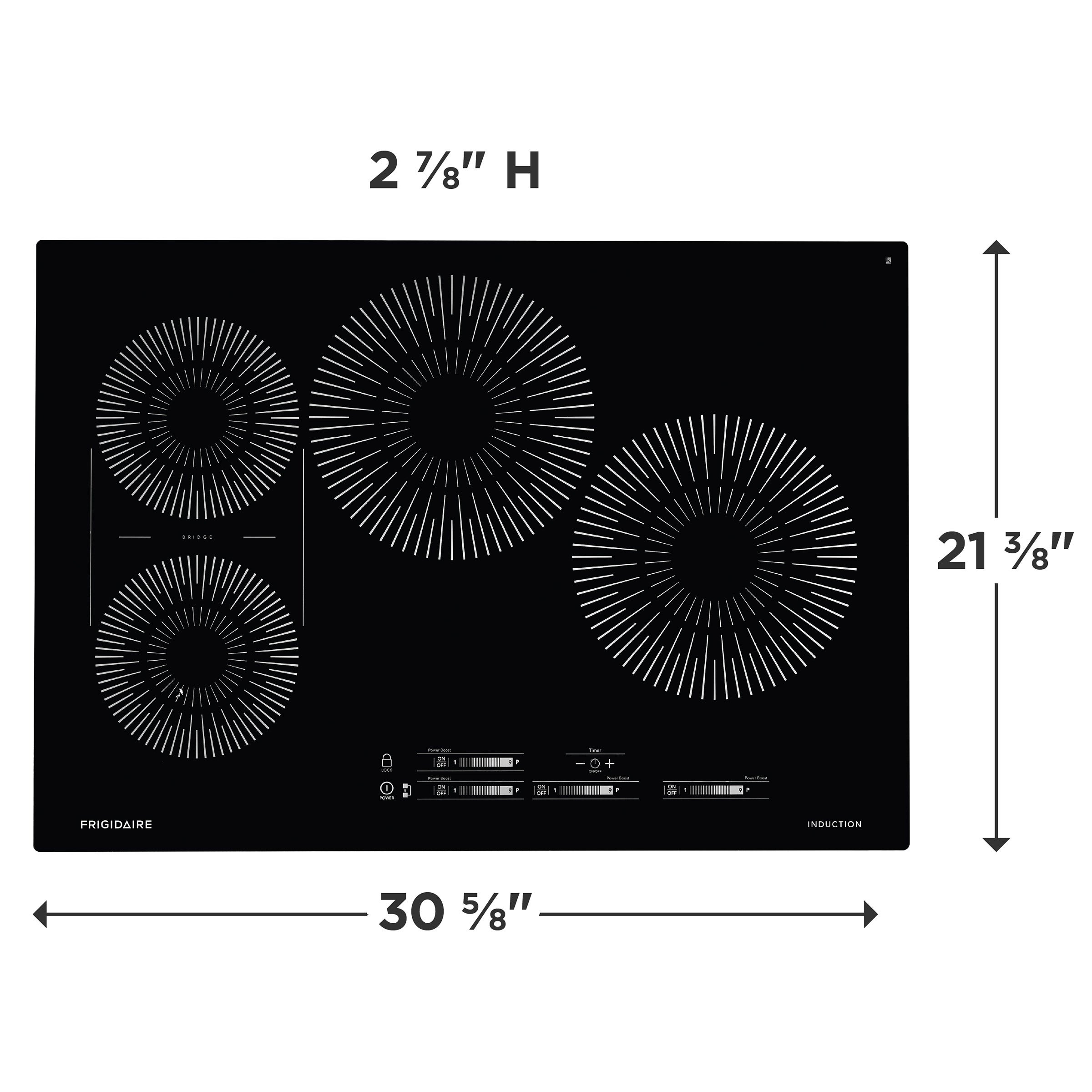 Frigidaire 30" Induction Cooktop with 4 Burners and Bridge Element
