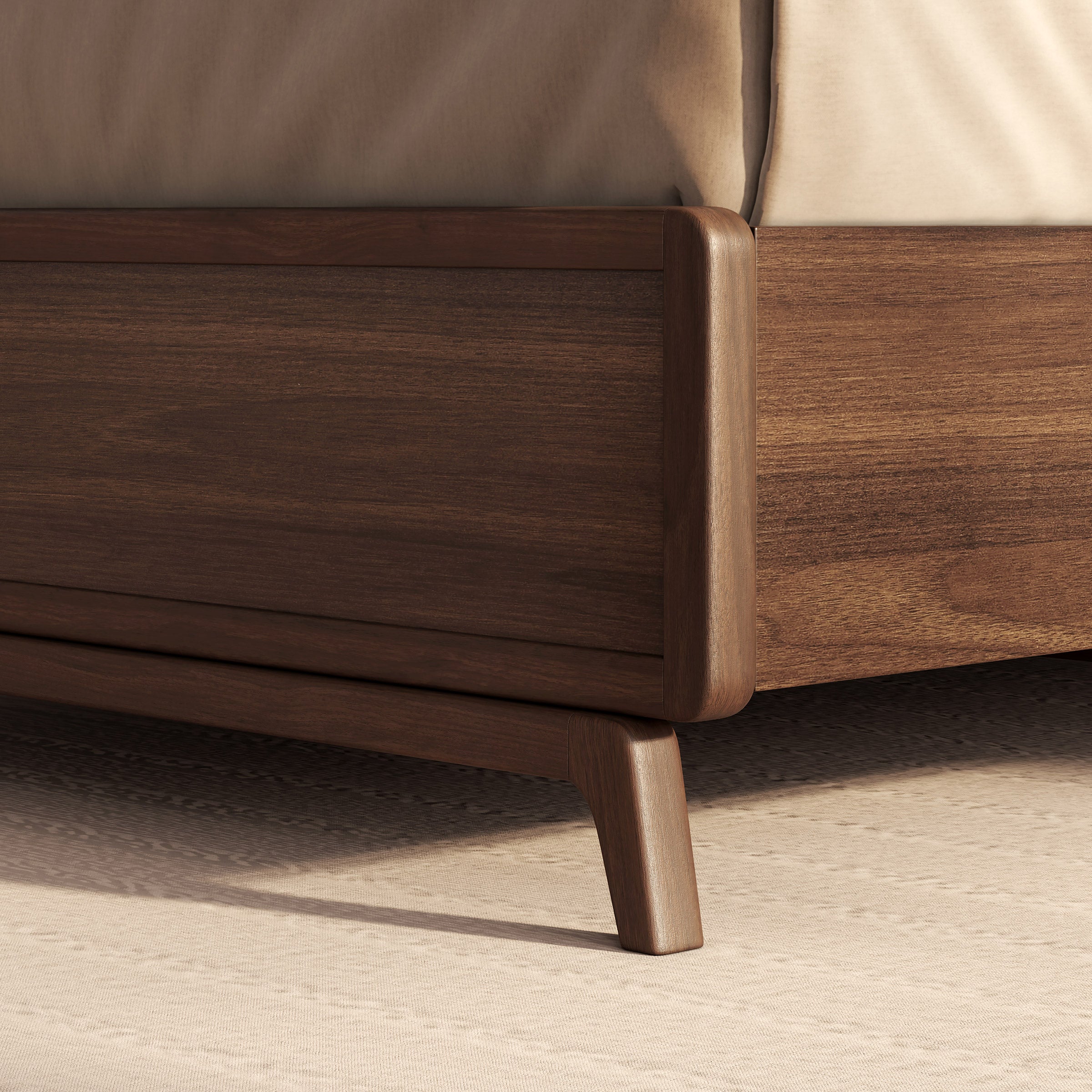 Dana Point Panel Bed Frame, Walnut Veneers