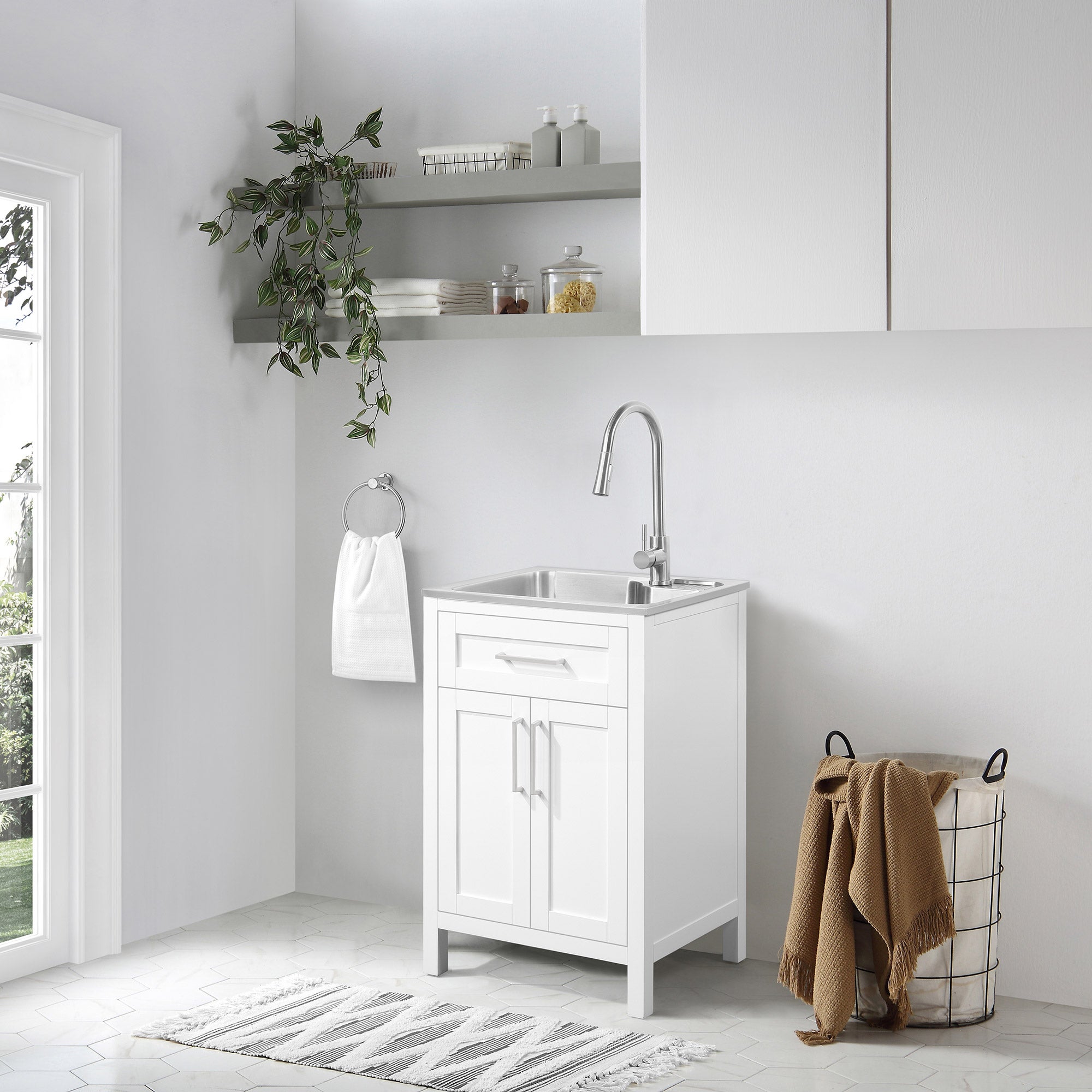 OVE Decors Paloma Utility Sink with Pull-down Faucet Included